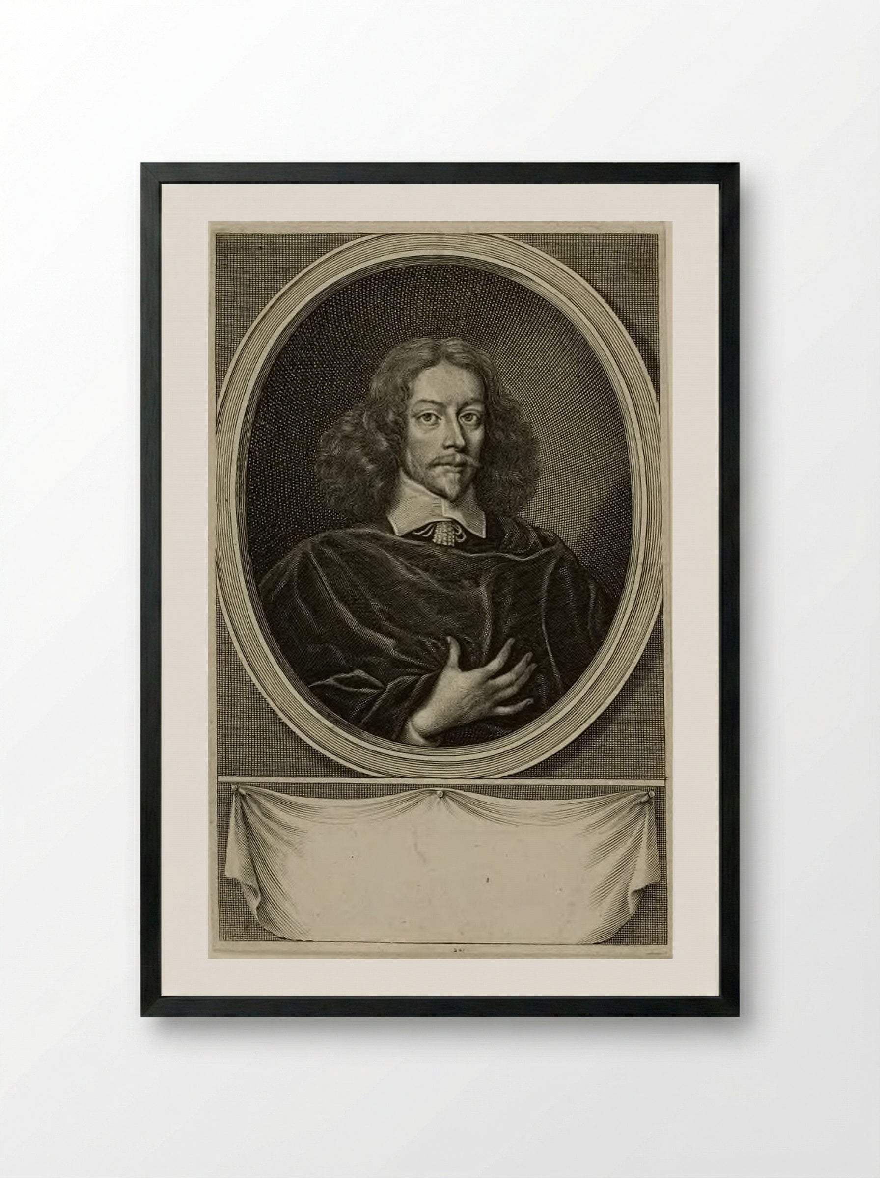 John Bulwer - William Faithorne the Elder - Framed Print Black
