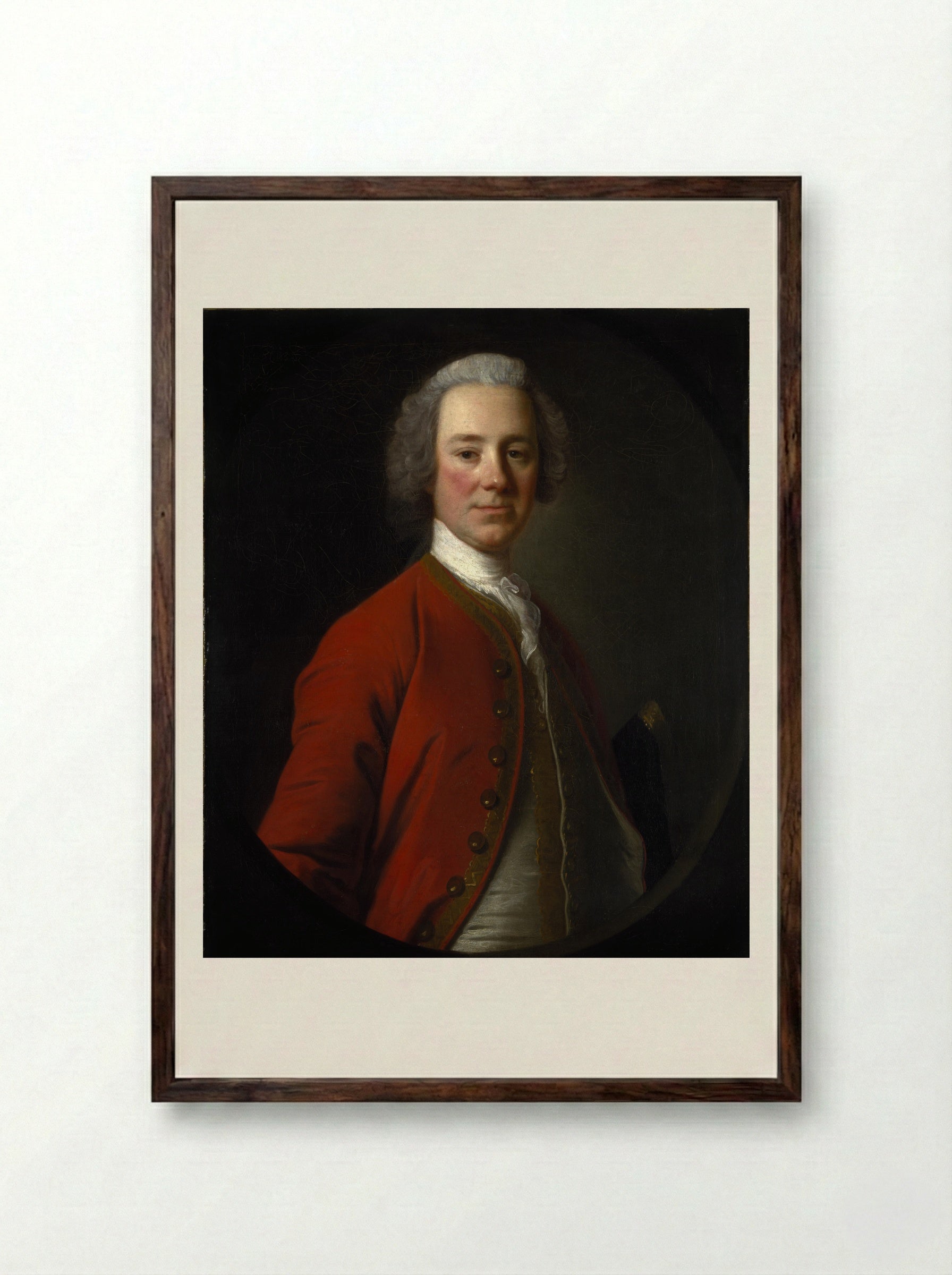 John Campbell, 4th Earl of Loudoun - Allan Ramsay - Framed Print Dark Wood