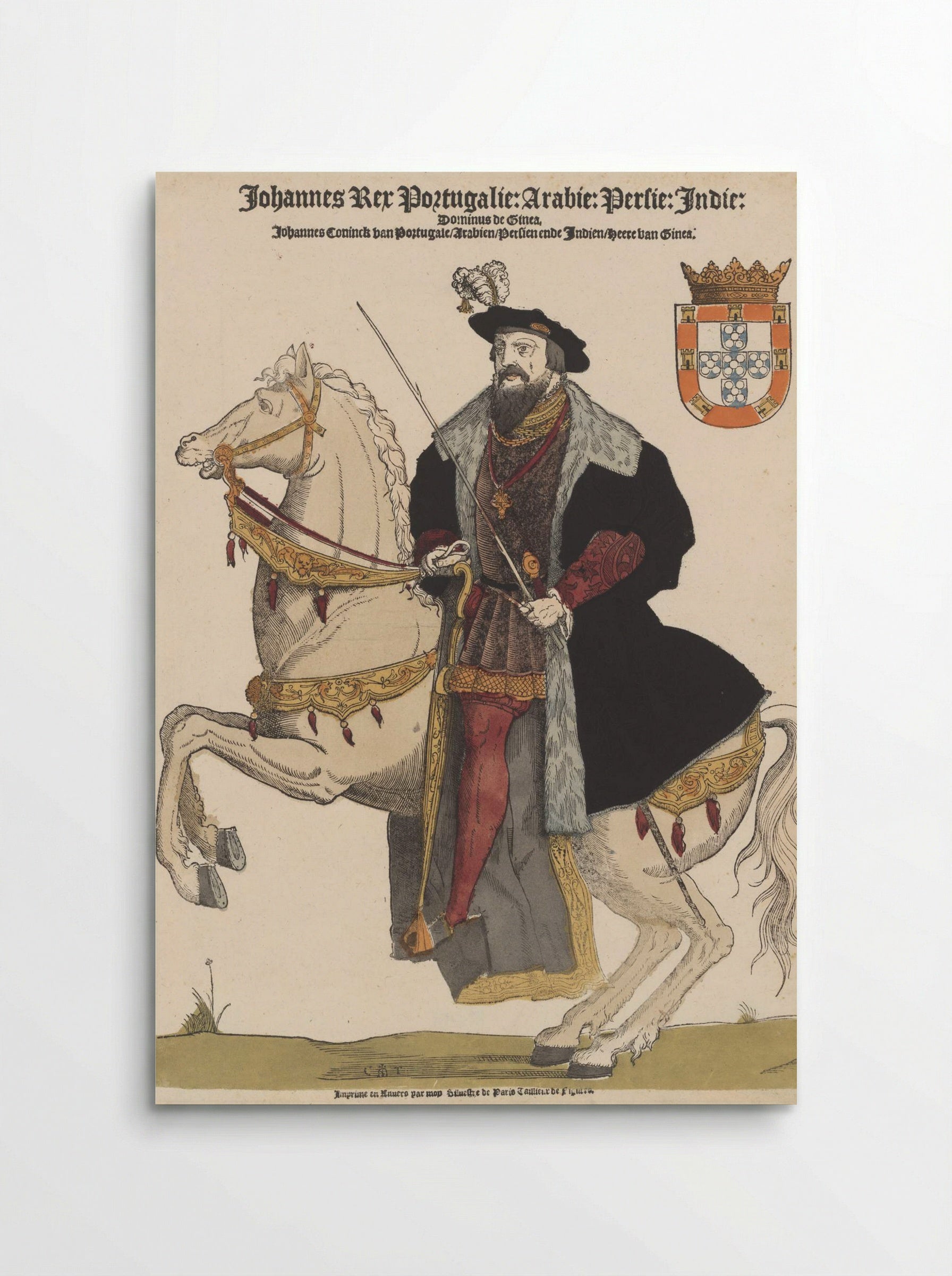 John III of Portugal on Horseback - Sylvester van Parijs - Poster