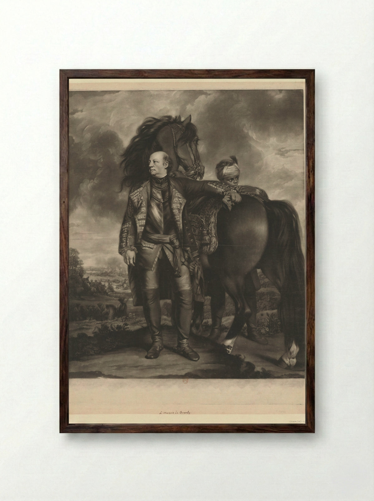 John, Marquis of Granby - James Watson - Framed Print Dark Wood