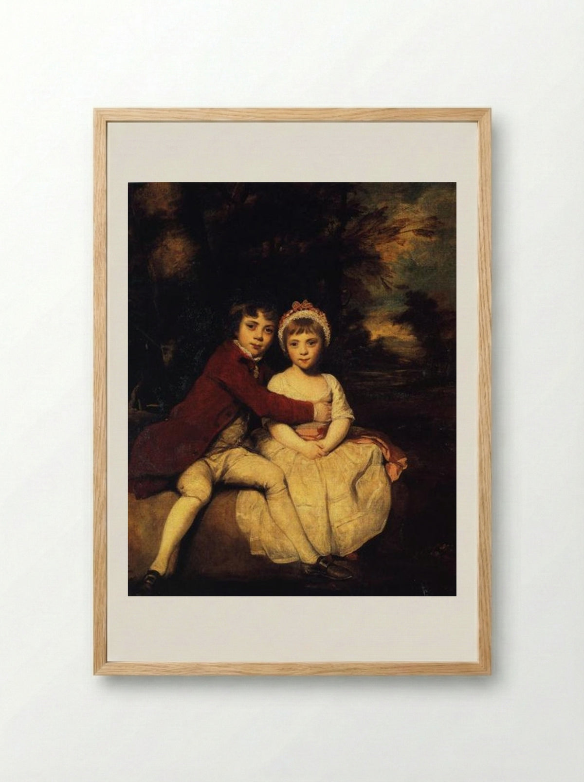 John Parker and his Sister Theresa - Joshua Reynolds - Framed Print Wood