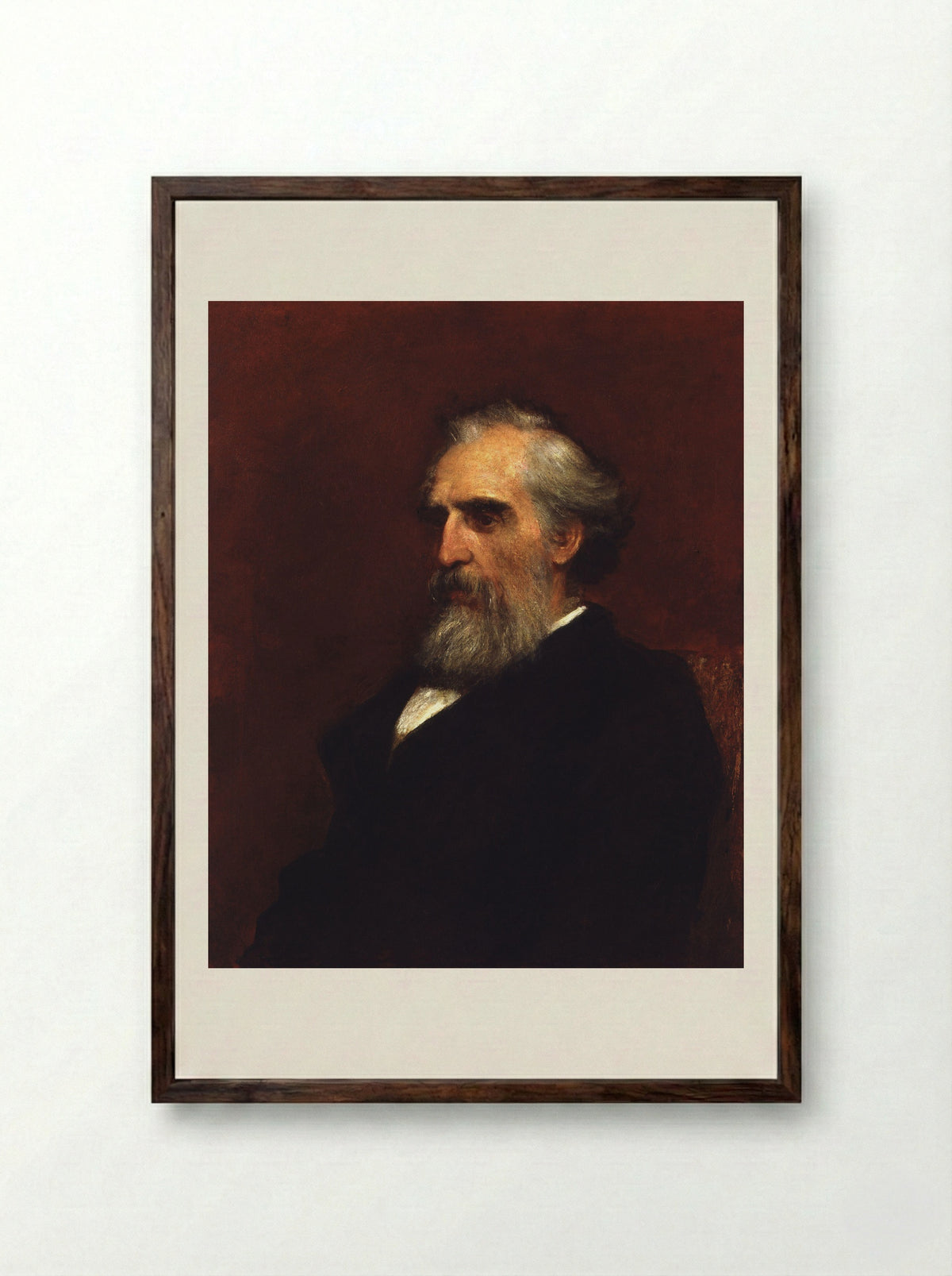 John Passmore Edwards - George Frederick Watts - Framed Print Dark Wood