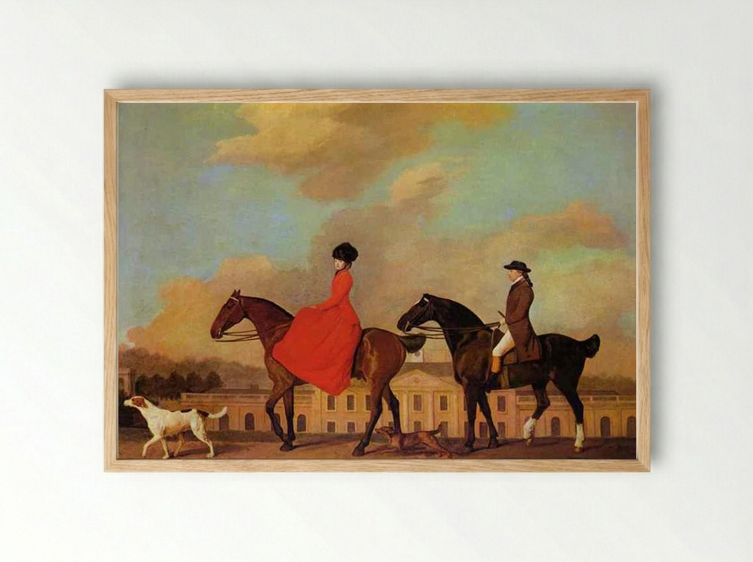 John and Sophia Musters riding at Colwick Hall - George Stubbs - Framed Print Wood