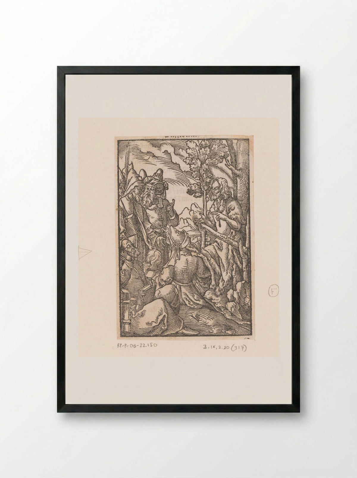 John the Baptist Preaching - Valentin Geißler - Framed Print Black