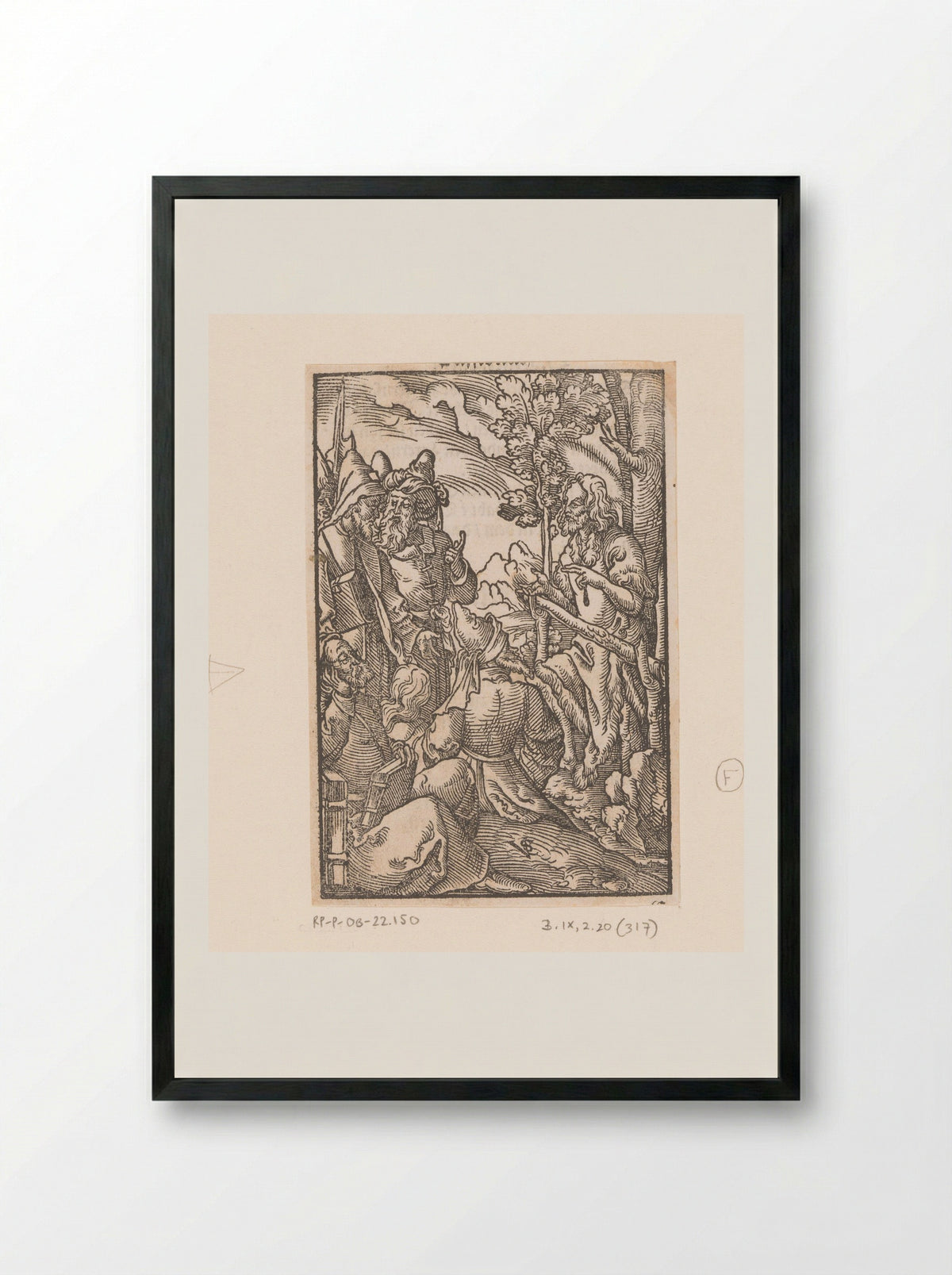 John the Baptist Preaching - Valentin Geißler - Framed Print Black