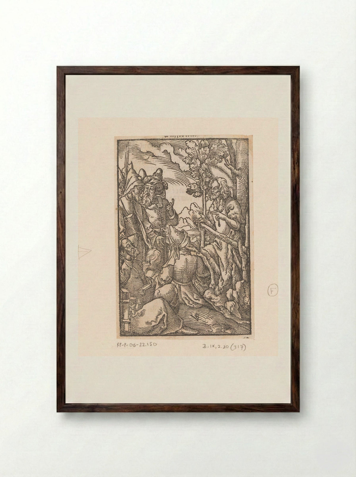 John the Baptist Preaching - Valentin Geißler - Framed Print Dark Wood