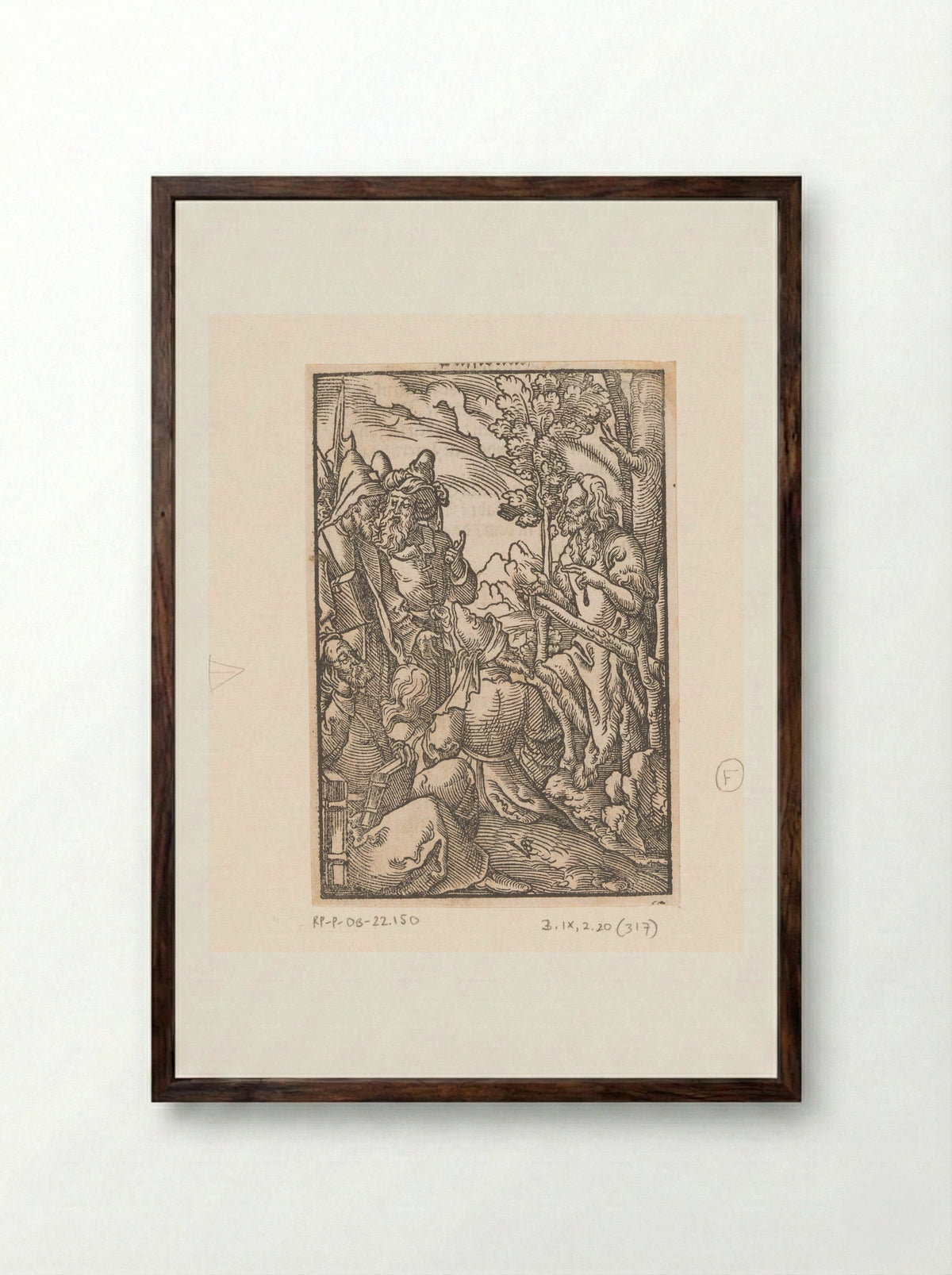 John the Baptist Preaching - Valentin Geißler - Framed Print Dark Wood
