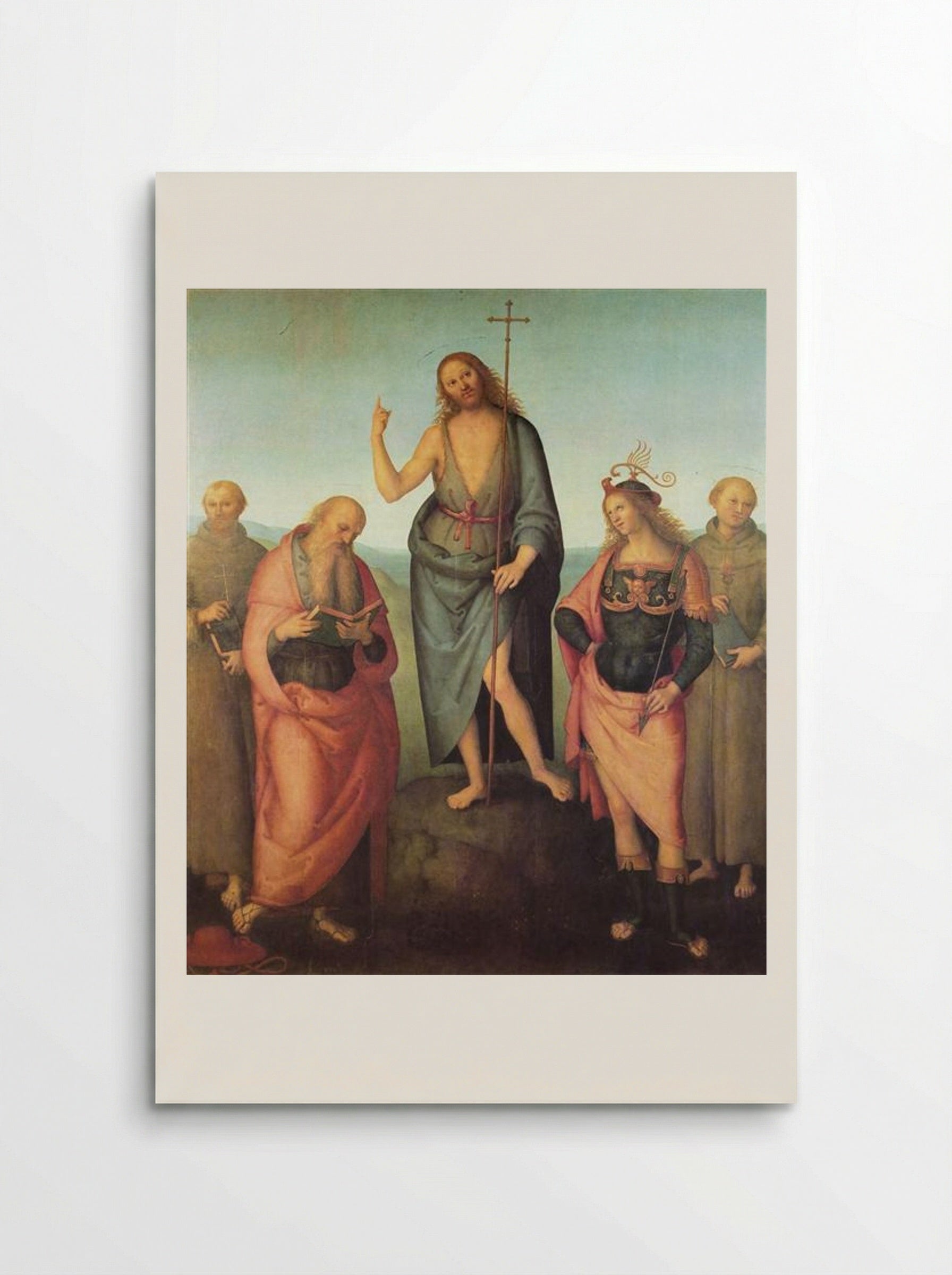 John the Baptist and Four Saints - Pietro Perugino - Poster