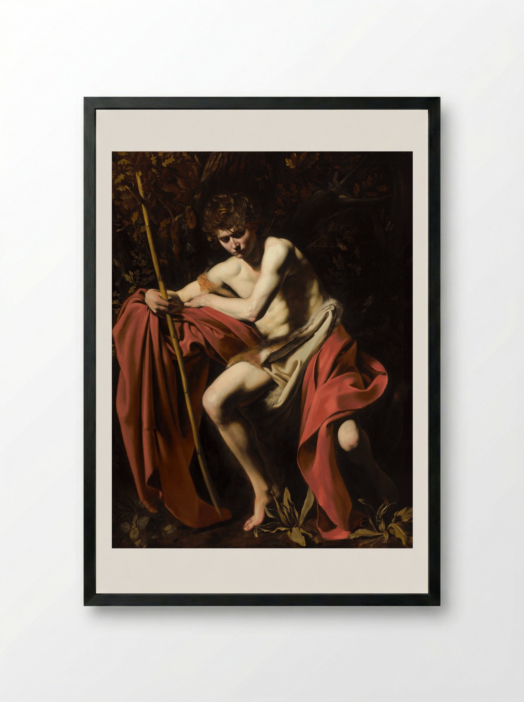 John the Baptist - Caravaggio - Framed Print Black