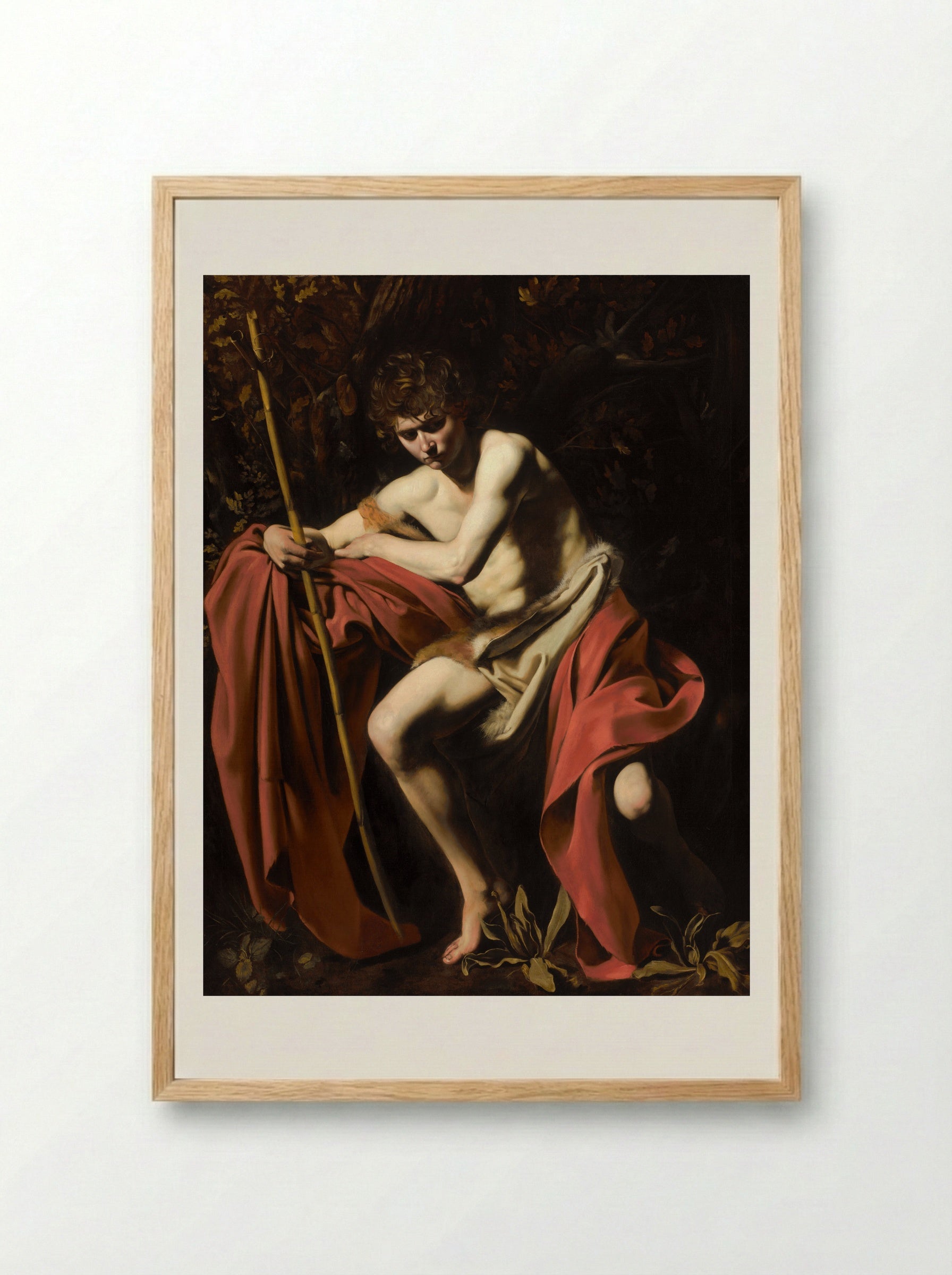 John the Baptist - Caravaggio - Framed Print Wood