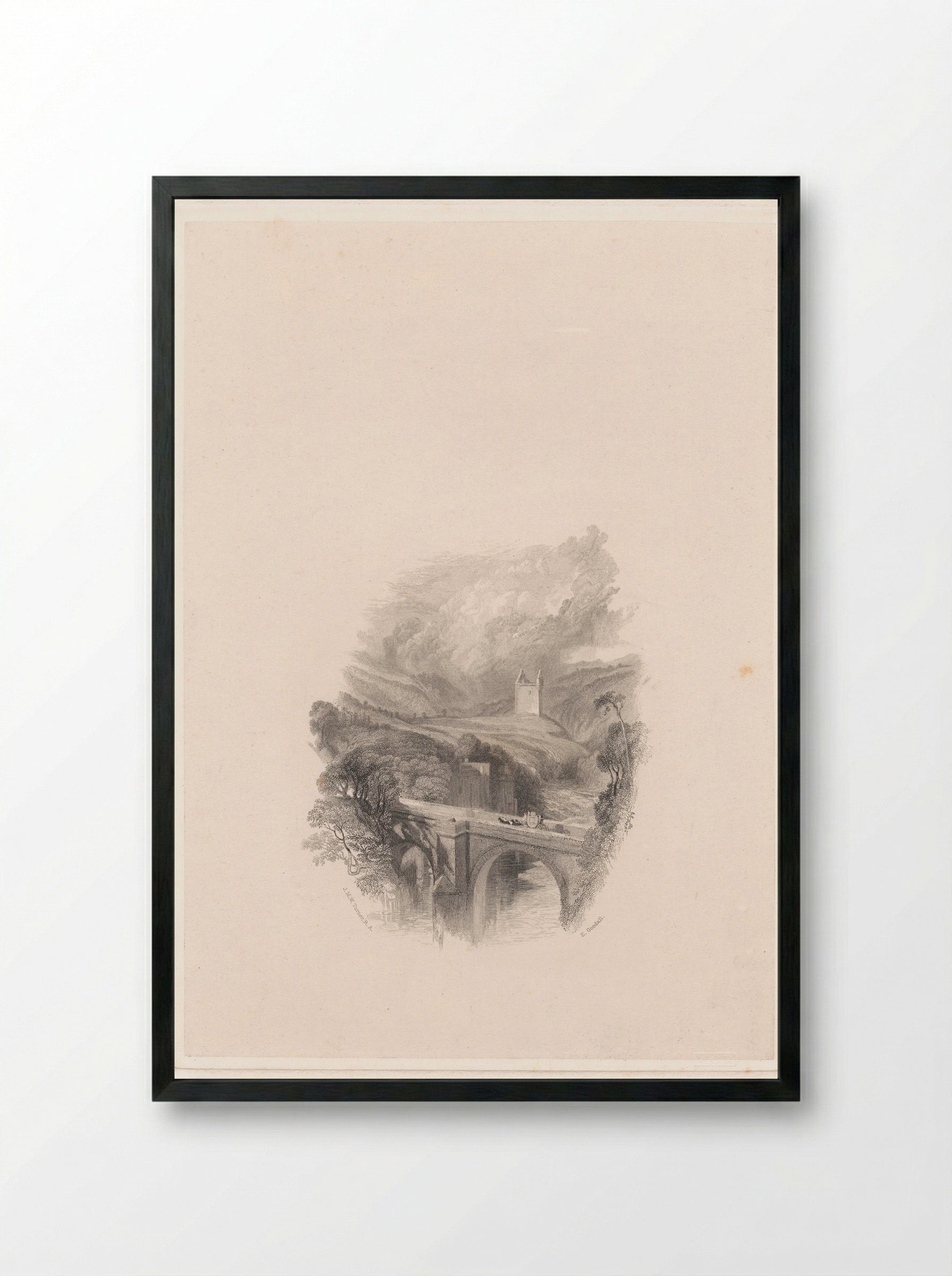 Johnnie Armstrong's Tower - Edward Goodall - Framed Print Black