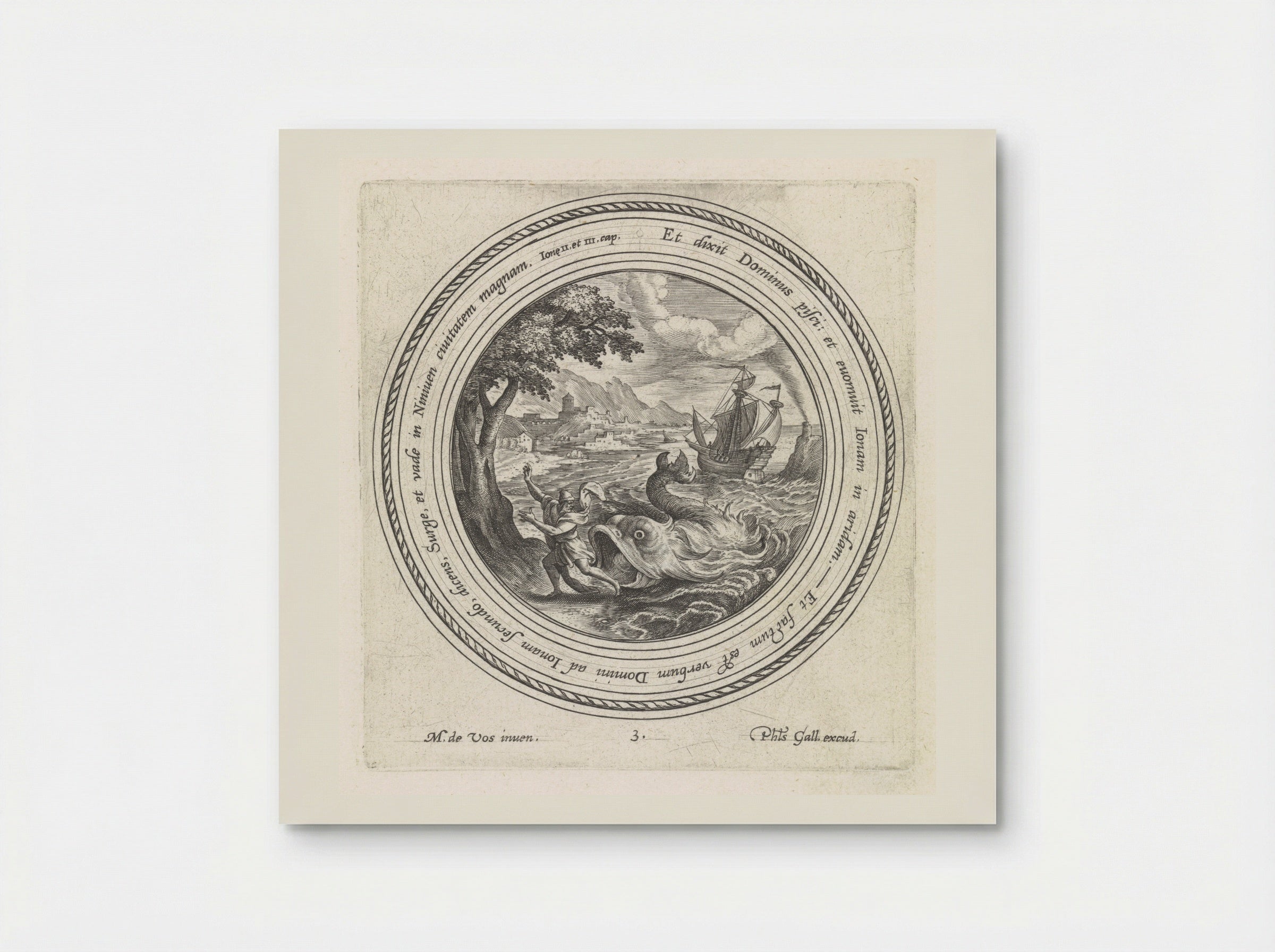 Jonah Cast Ashore by the Great Fish - Crispijn van de Passe (I) - Poster