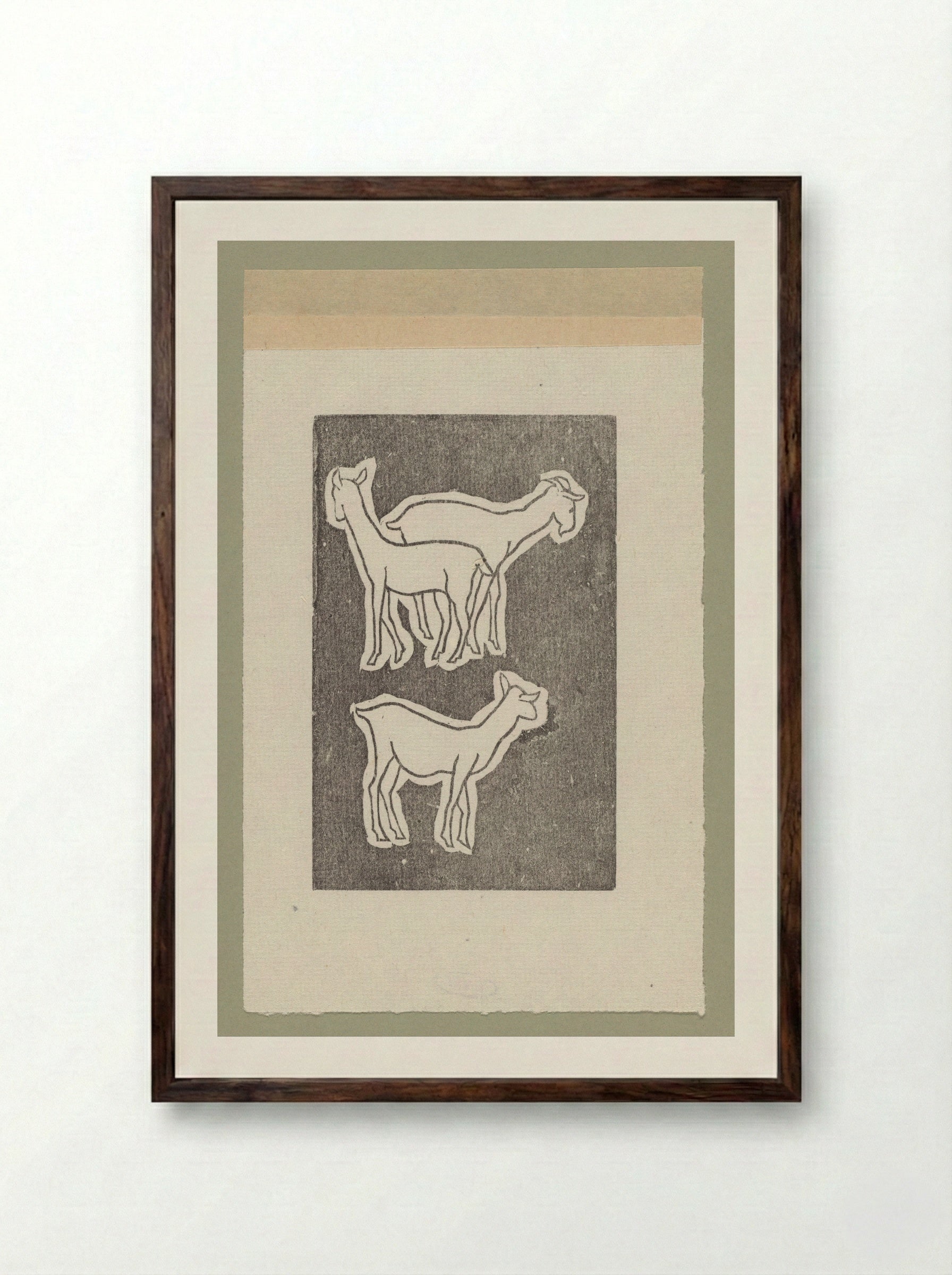 Jonge geiten (Young Goats) - Aristide Maillol - Framed Print Dark Wood