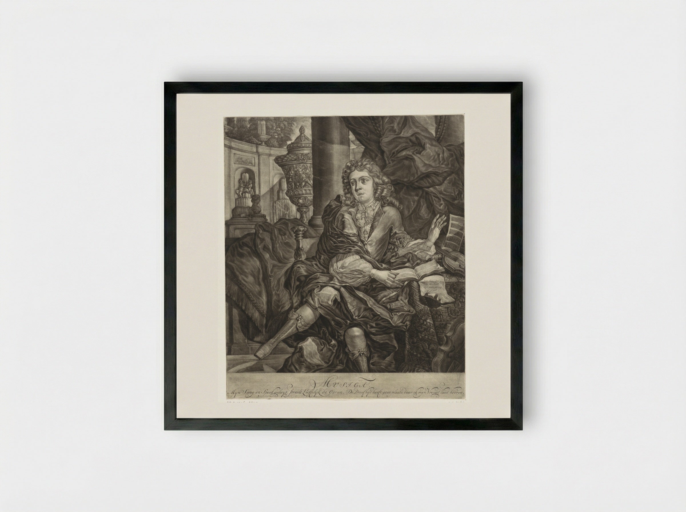 Jonge man met muziekinstrumenten - Arnoud van Halen - Framed Print Black