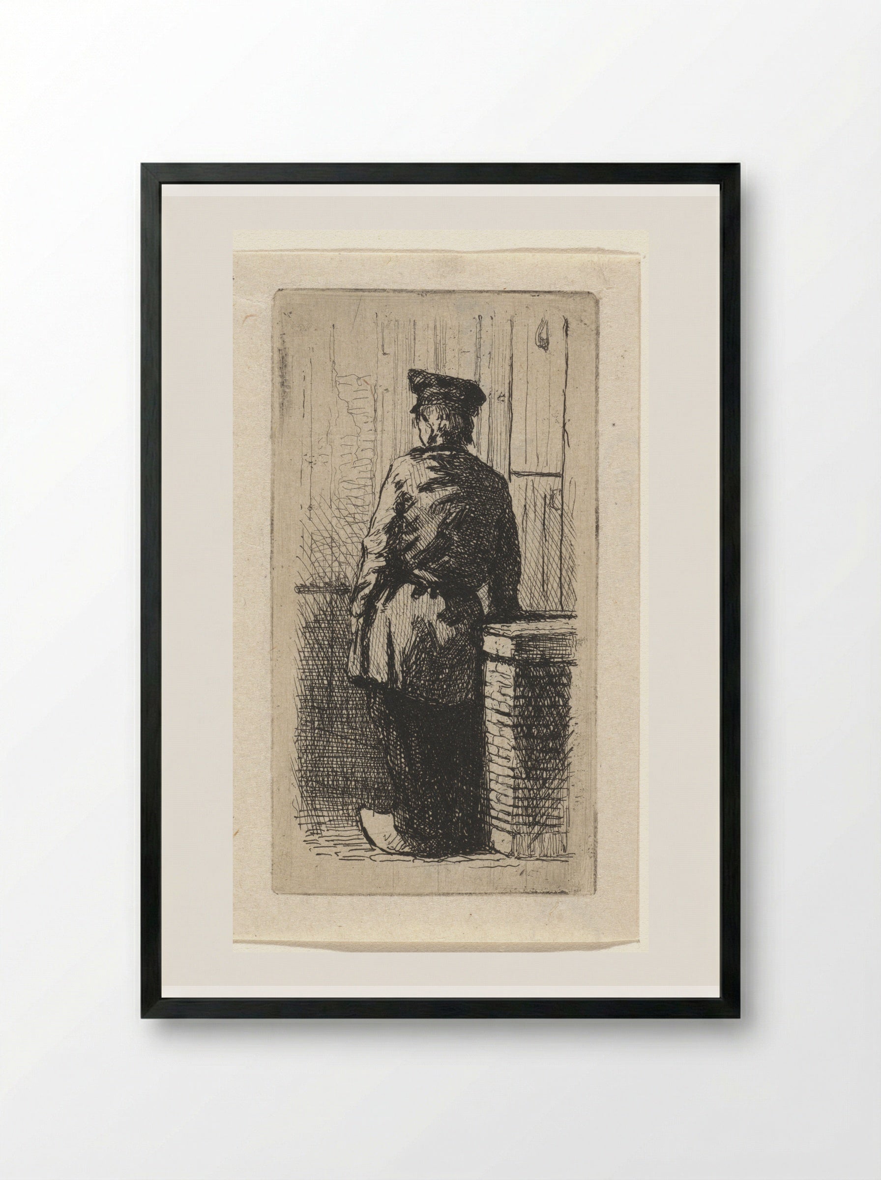 Jonge man op klompen (Young Man in Clogs) - Jan Weissenbruch - Framed Print Black