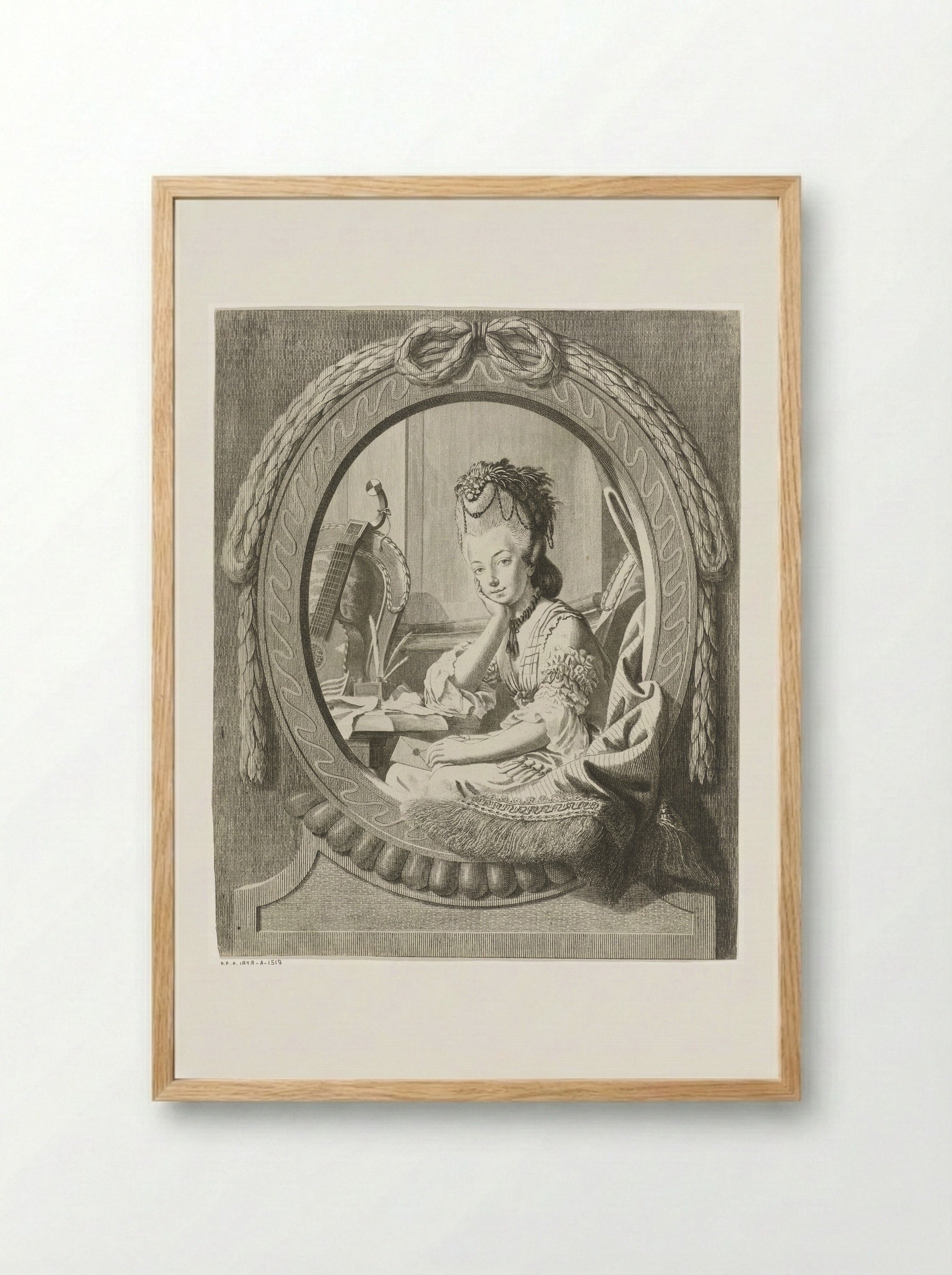 Jonge vrouw met een brief - Theodorus de Roode - Framed Print Wood