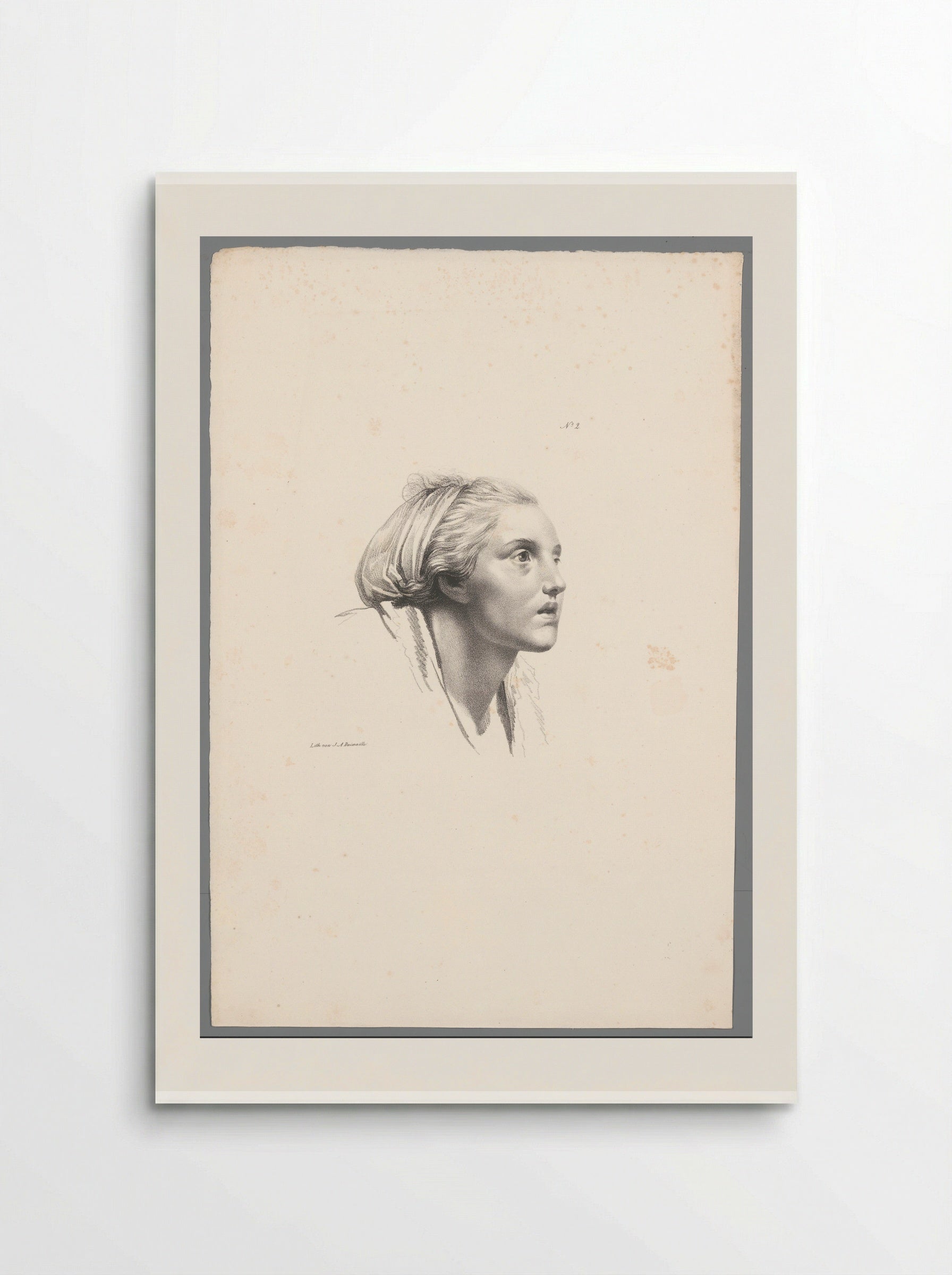 Jonge vrouw met hoofddoek - Jean Augustin Daiwaille - Poster