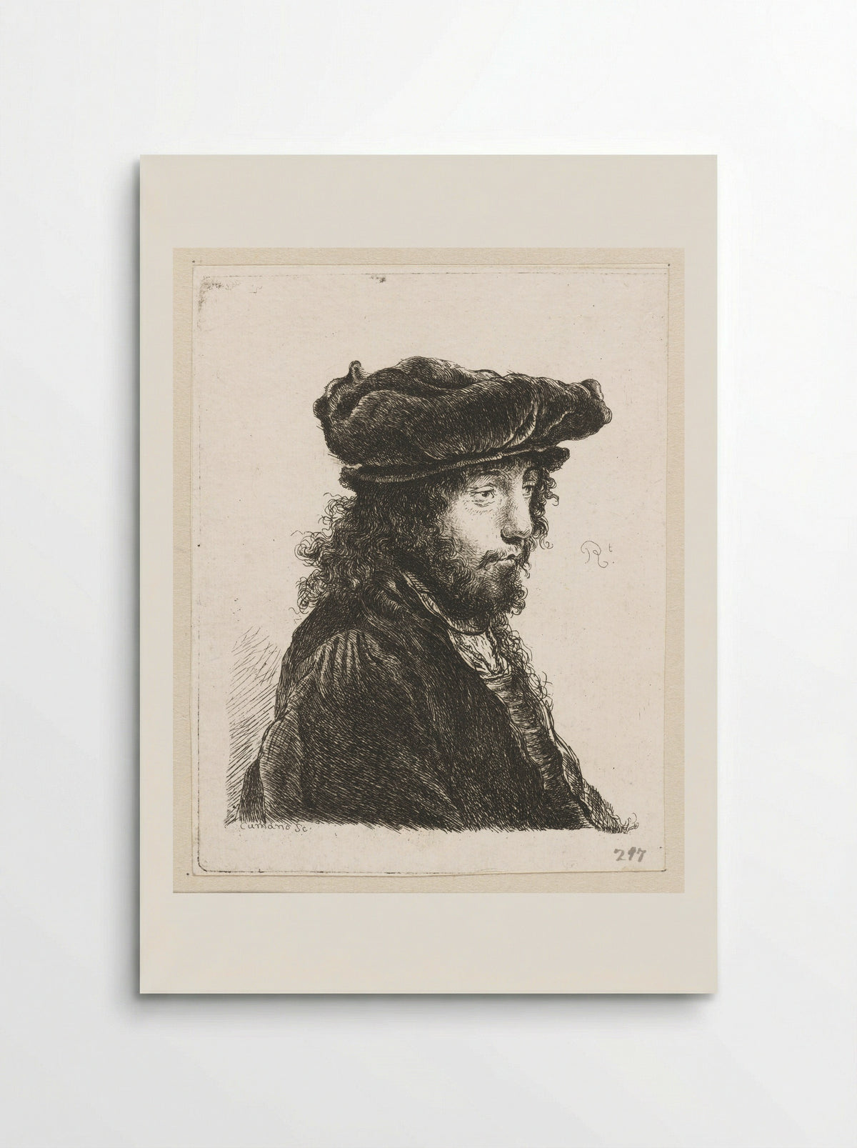 Jongeman met baard en pet - Constantino Cumano - Poster