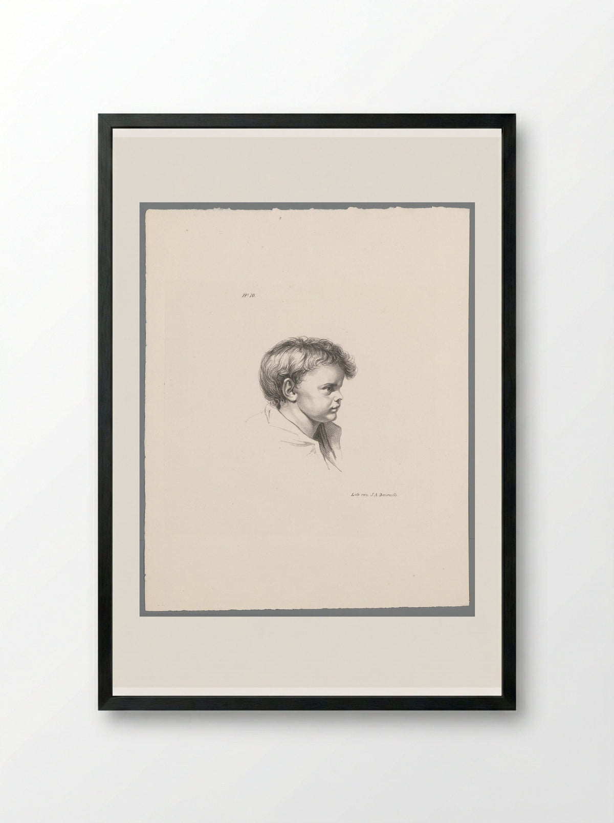 Jongen van opzij gezien - Jean Augustin Daiwaille - Framed Print Black