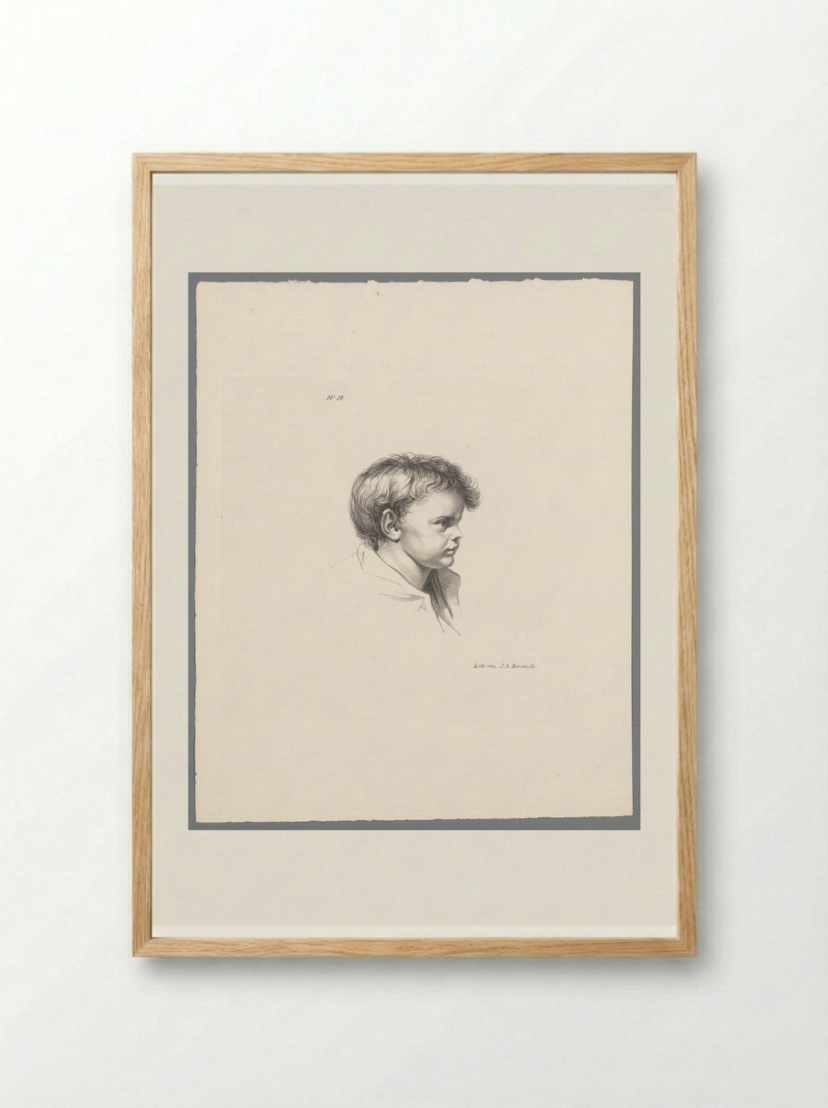 Jongen van opzij gezien - Jean Augustin Daiwaille - Framed Print Wood