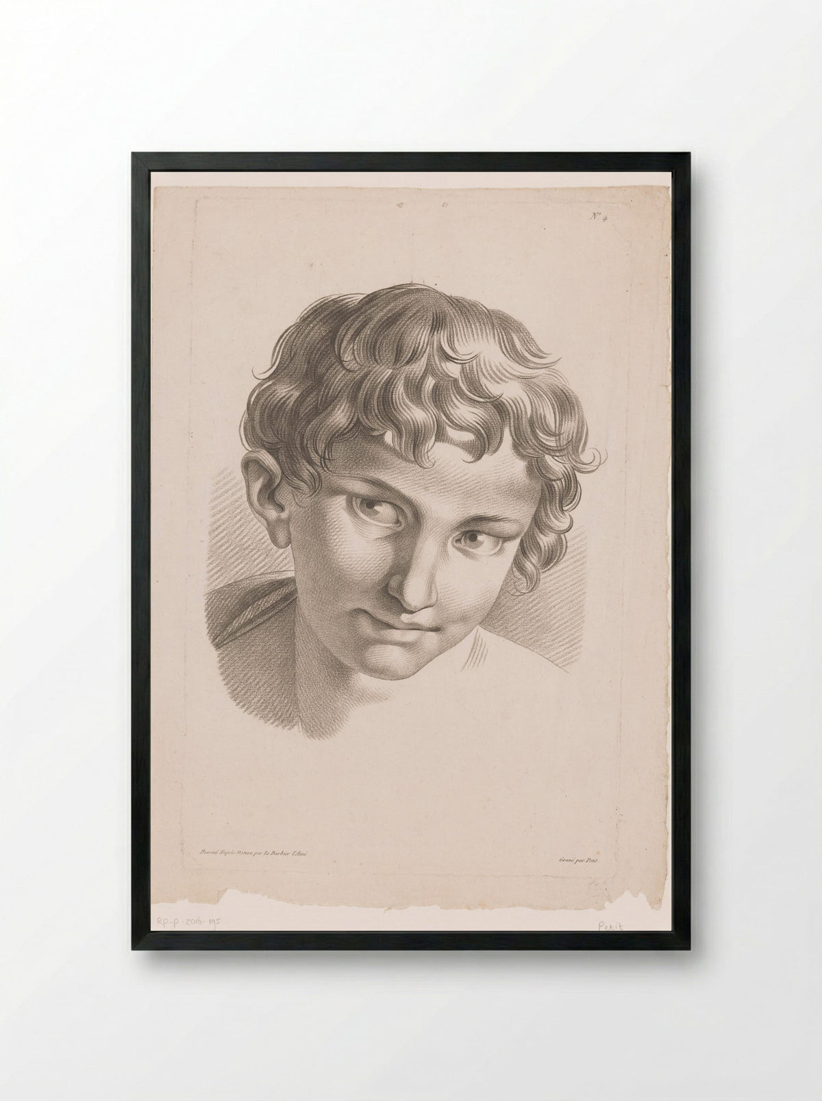Jongenshoofd (Head of a Boy) - Mondhare & Jean - Framed Print Black