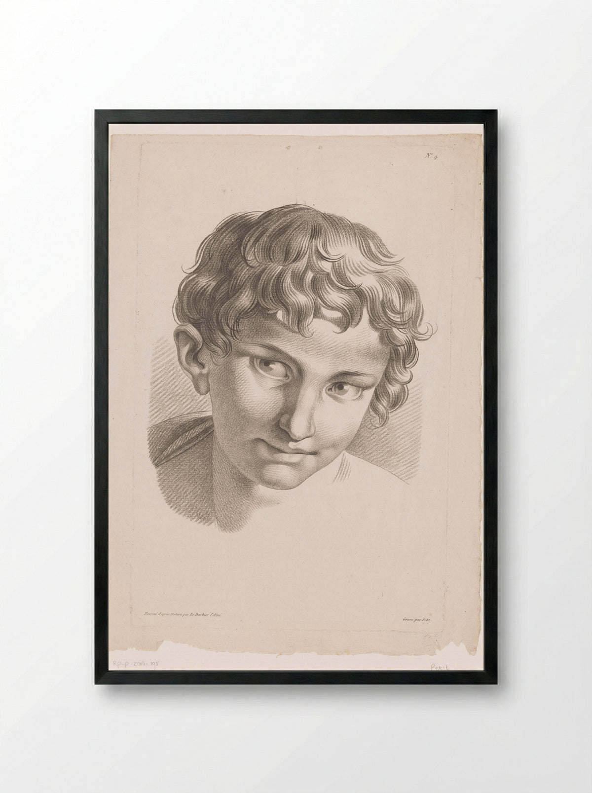 Jongenshoofd (Head of a Boy) - Mondhare & Jean - Framed Print Black