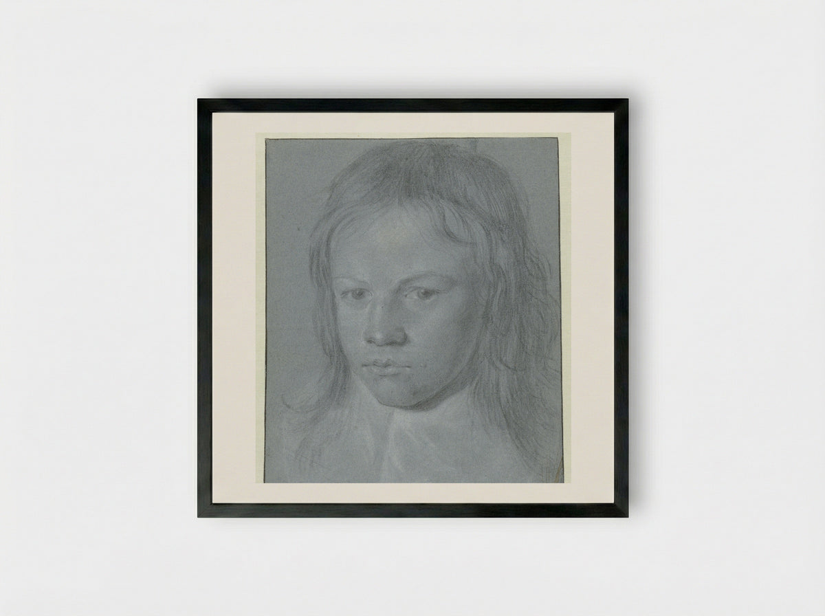 Jongenskop (Head of a Boy) - Abraham Toorenvliet - Framed Print Black