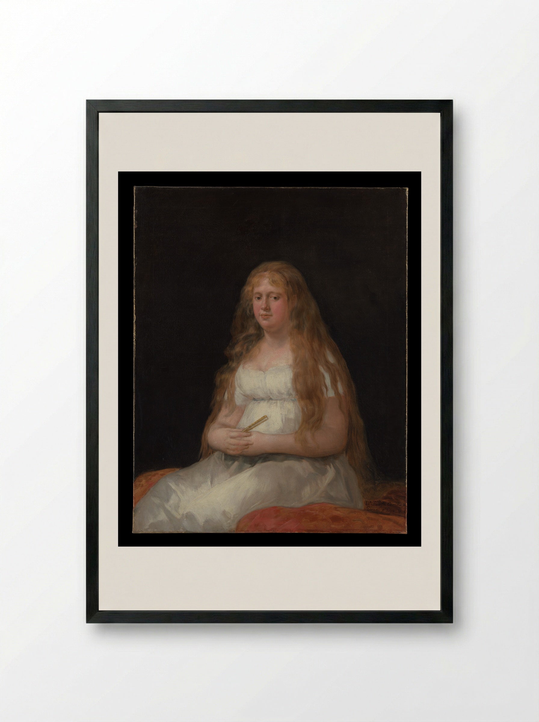 Josefa de Castilla Portugal y van Asbrock de Garcini - Francisco de Goya y Lucientes - Framed Print Black