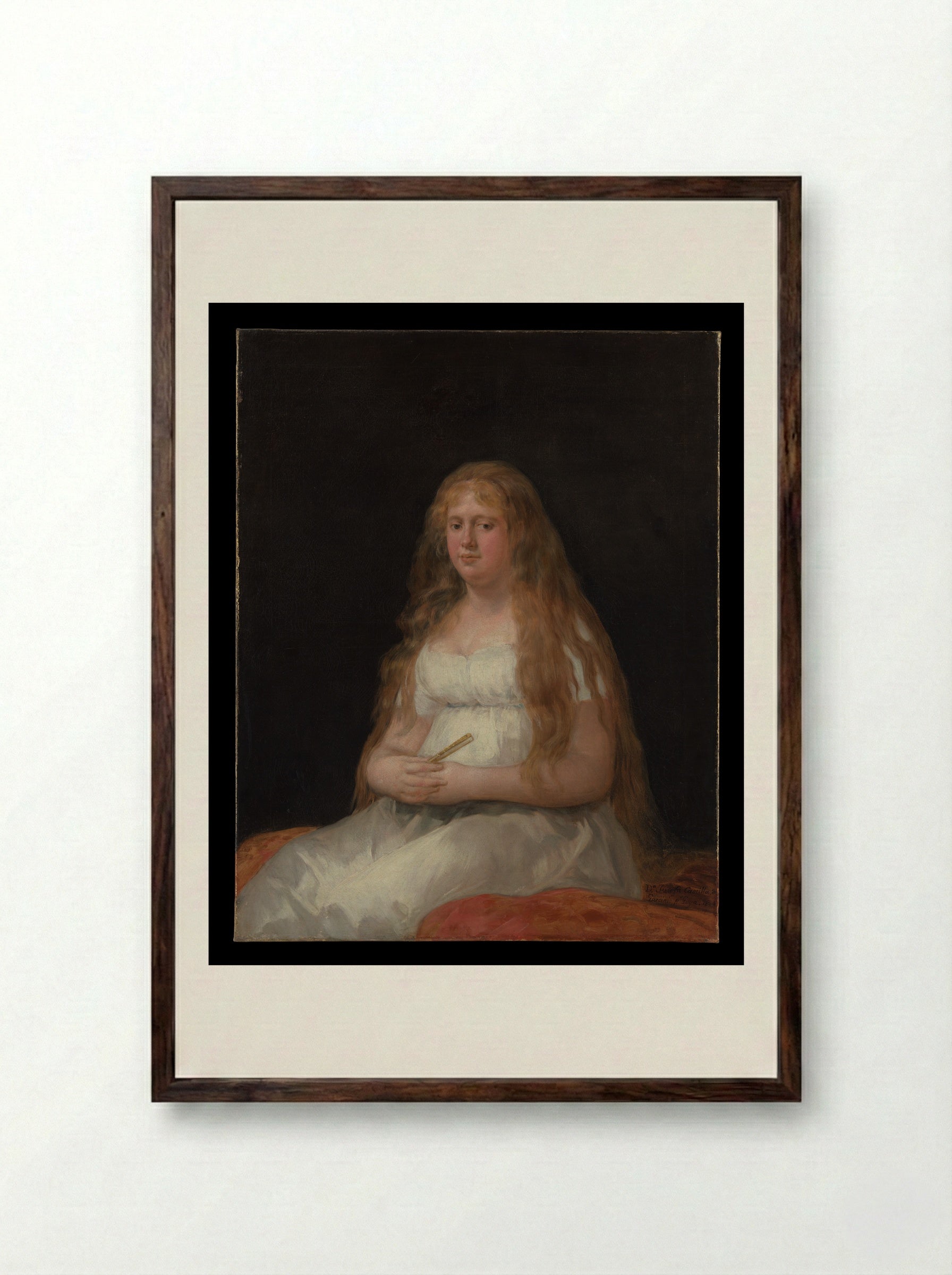 Josefa de Castilla Portugal y van Asbrock de Garcini - Francisco de Goya y Lucientes - Framed Print Dark Wood
