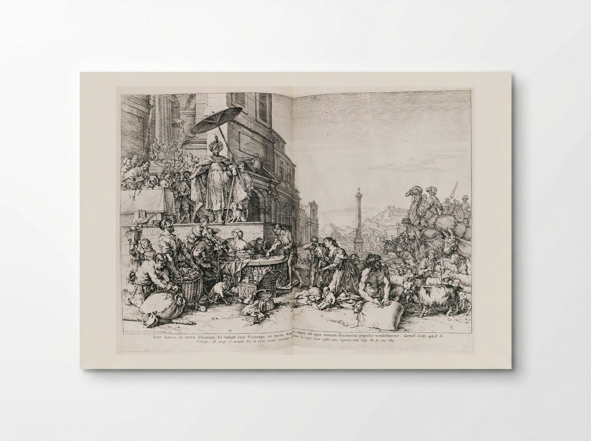 Joseph Distributing Grain in Egypt - Jan de Bisschop - Poster