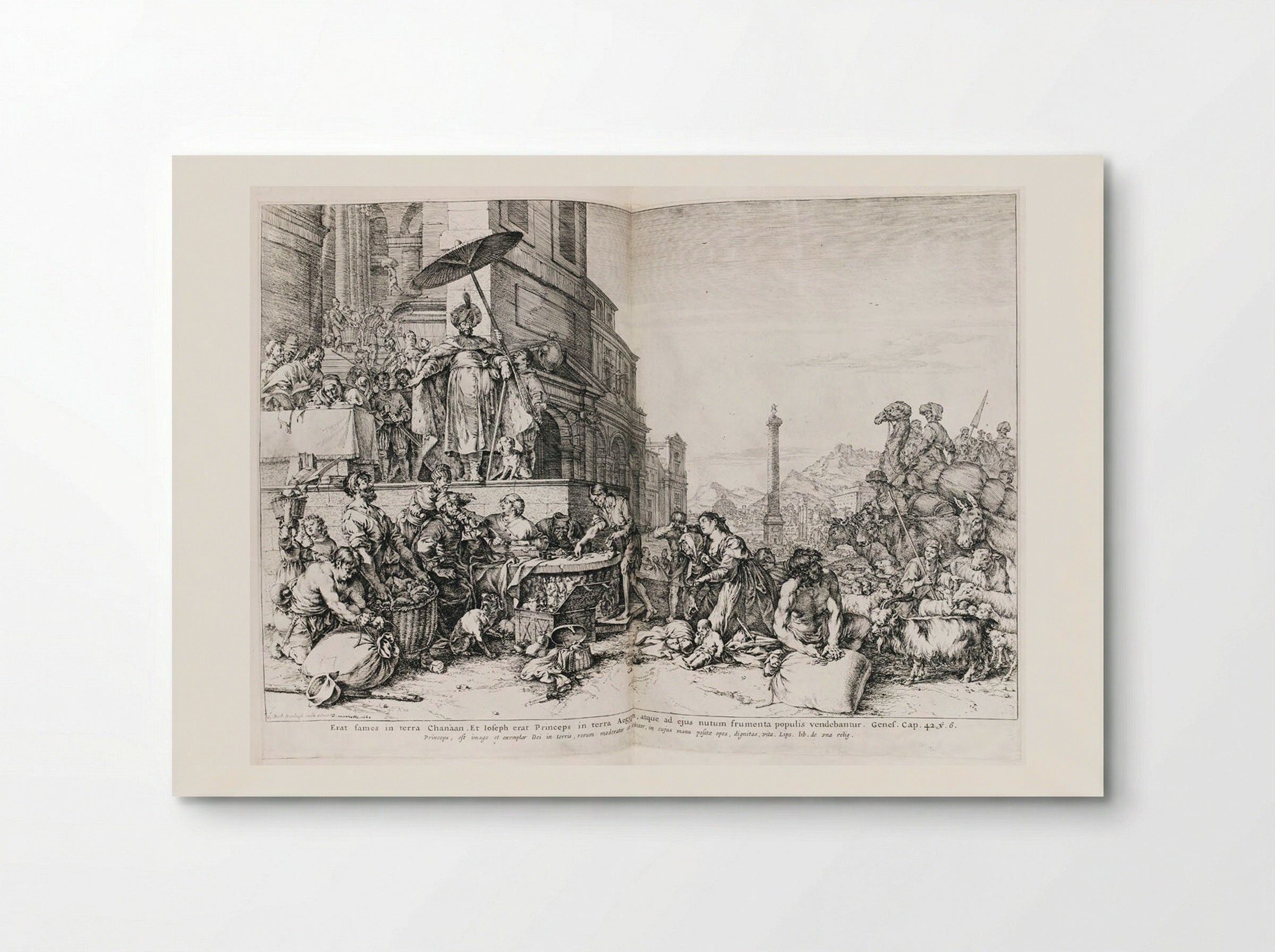 Joseph Distributing Grain in Egypt - Jan de Bisschop - Poster