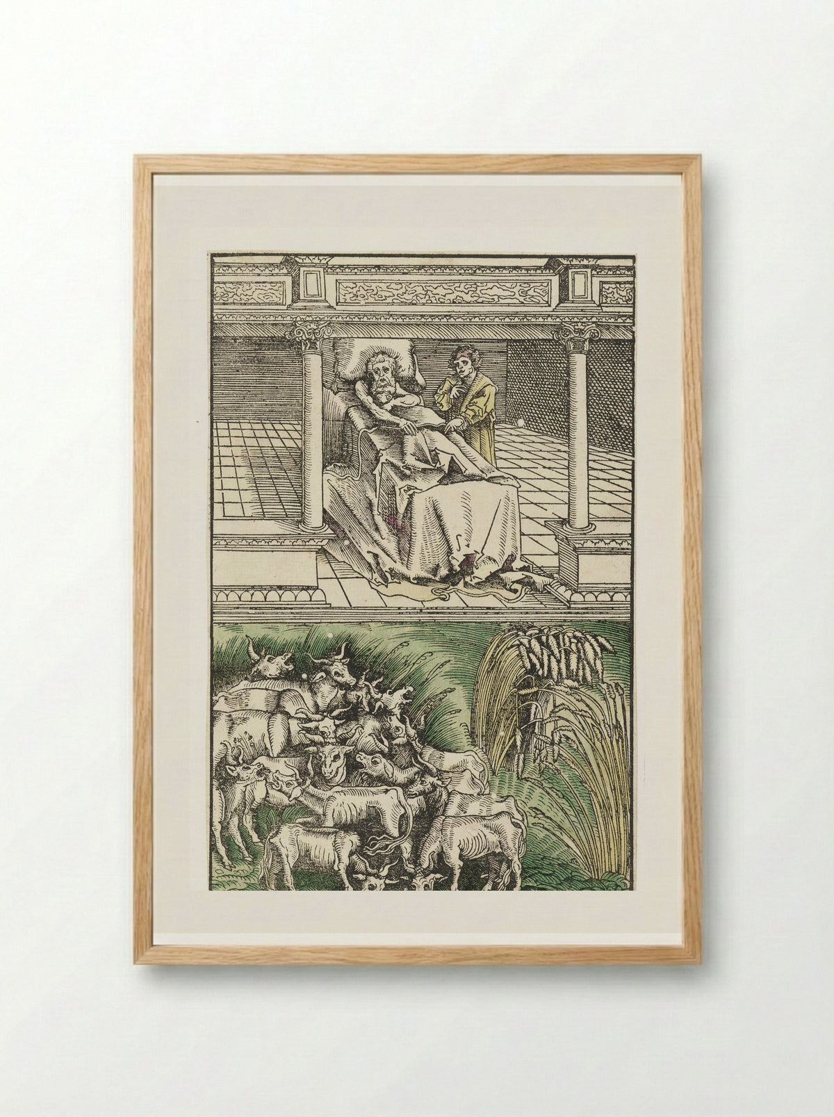 Joseph Interpreting Pharaoh's Dreams - Lucas Cranach the Elder - Framed Print Wood
