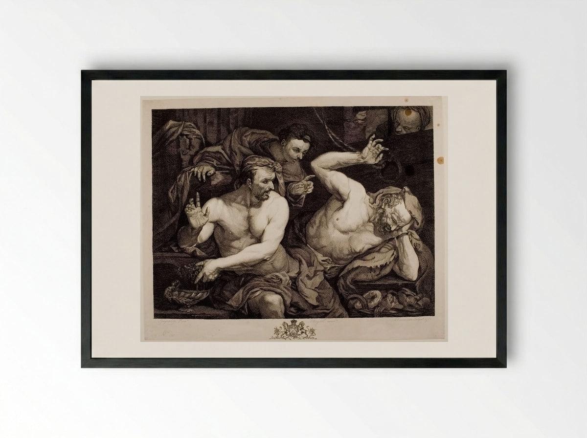 Joseph Interpreting the Dreams of Pharaoh's Butler and Baker - Alexander Bannerman - Framed Print Black