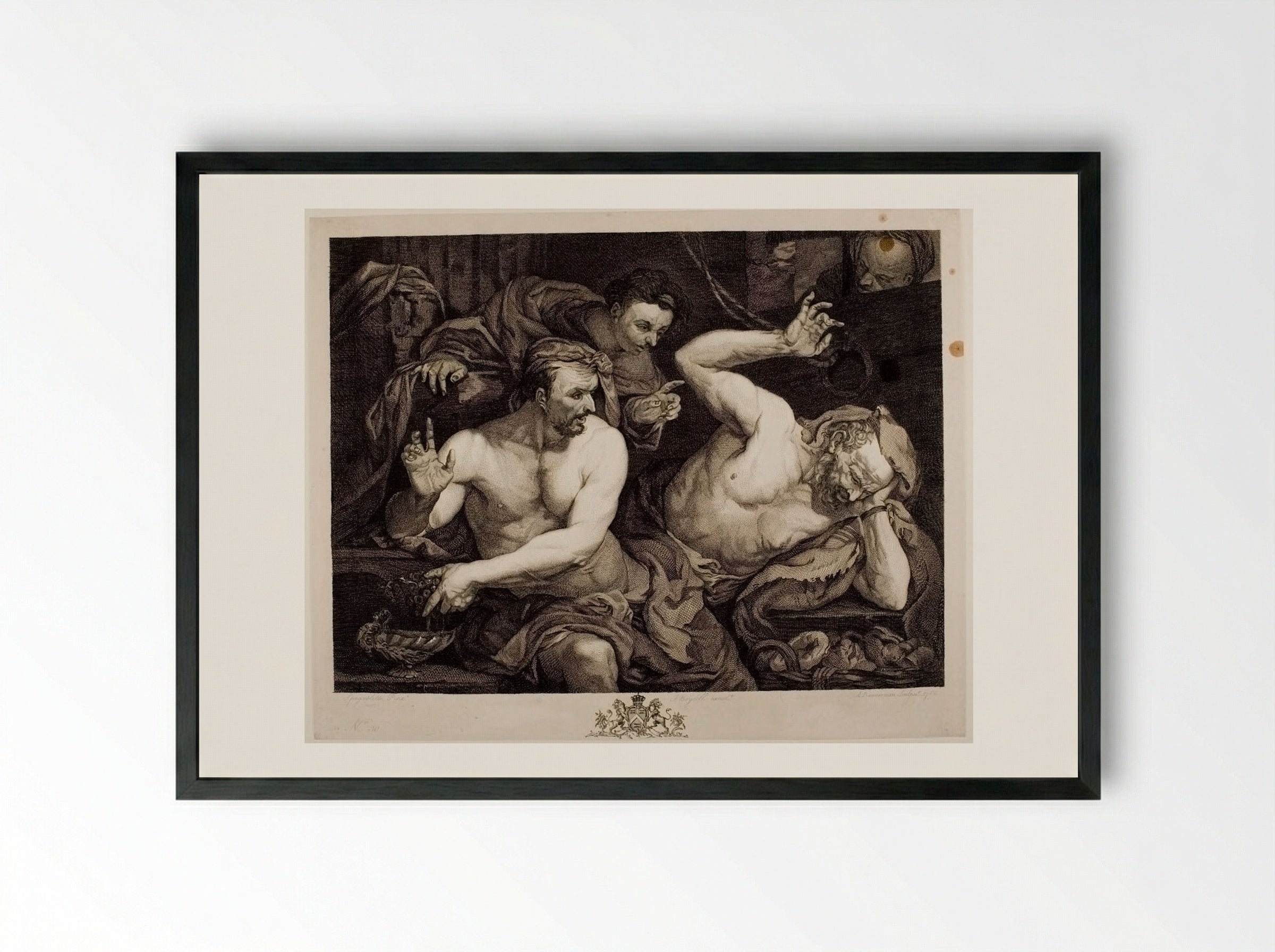 Joseph Interpreting the Dreams of Pharaoh's Butler and Baker - Alexander Bannerman - Framed Print Black