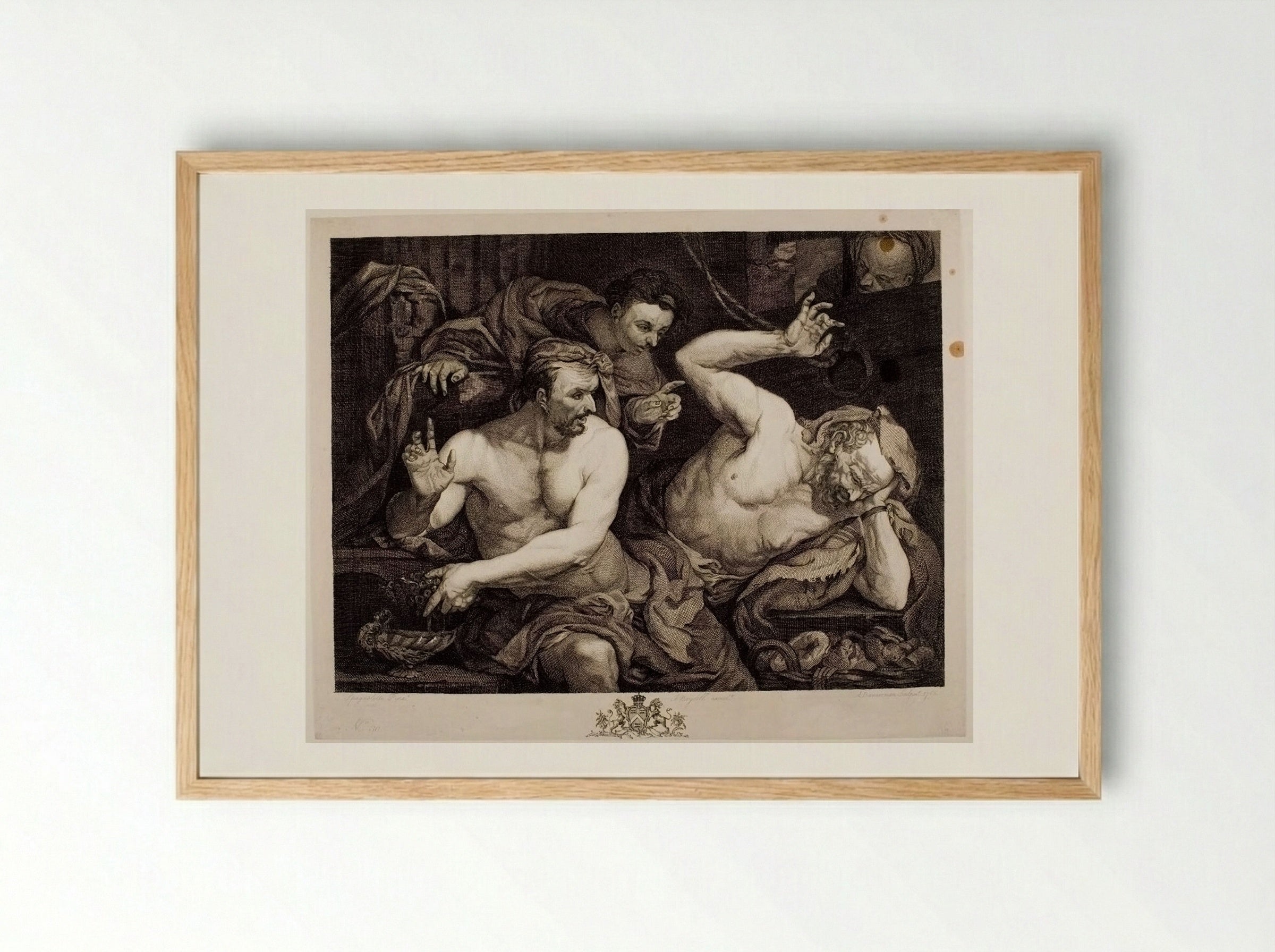 Joseph Interpreting the Dreams of Pharaoh's Butler and Baker - Alexander Bannerman - Framed Print Wood