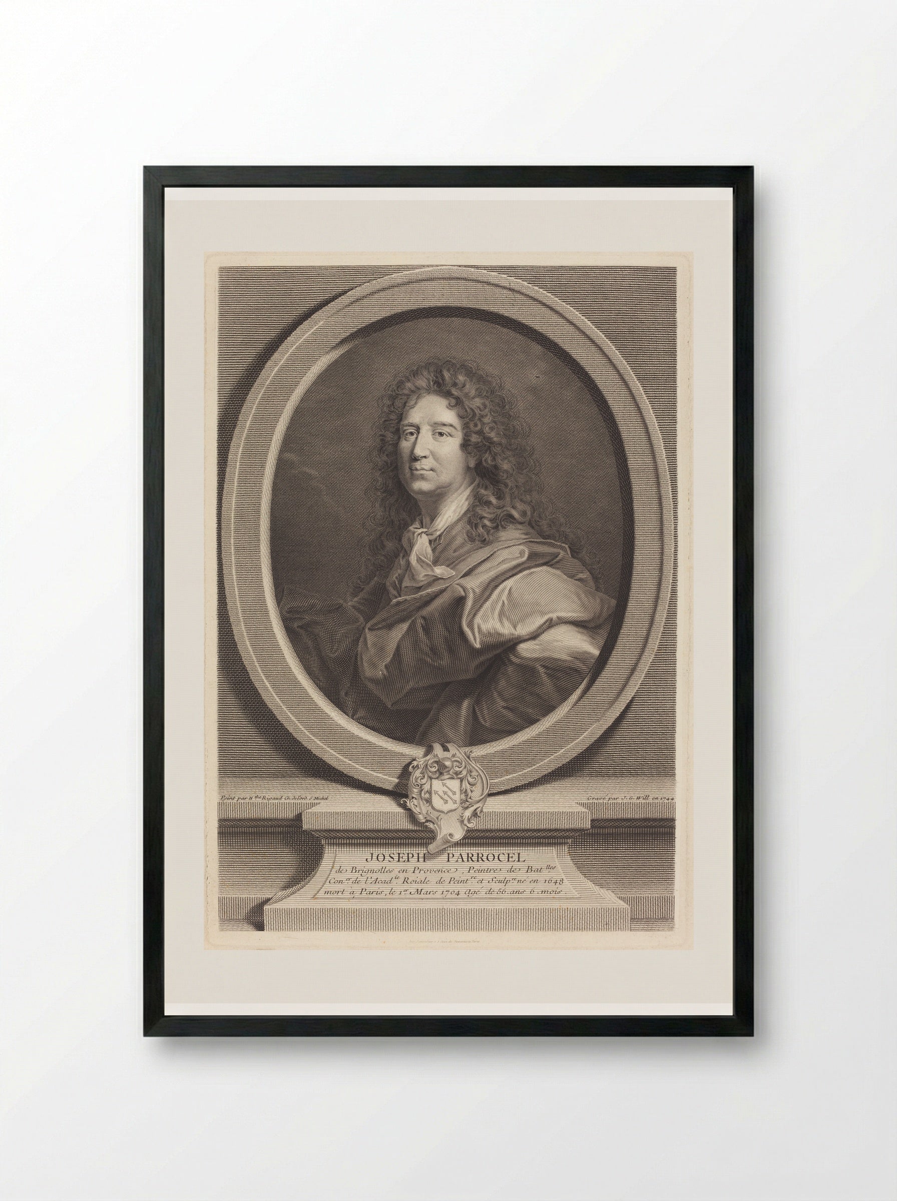 Joseph Parrocel - Johann Georg Wille - Framed Print Black