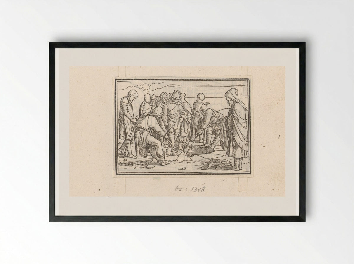 Joseph Pulled from the Pit - Veit Rudolf Specklin - Framed Print Black