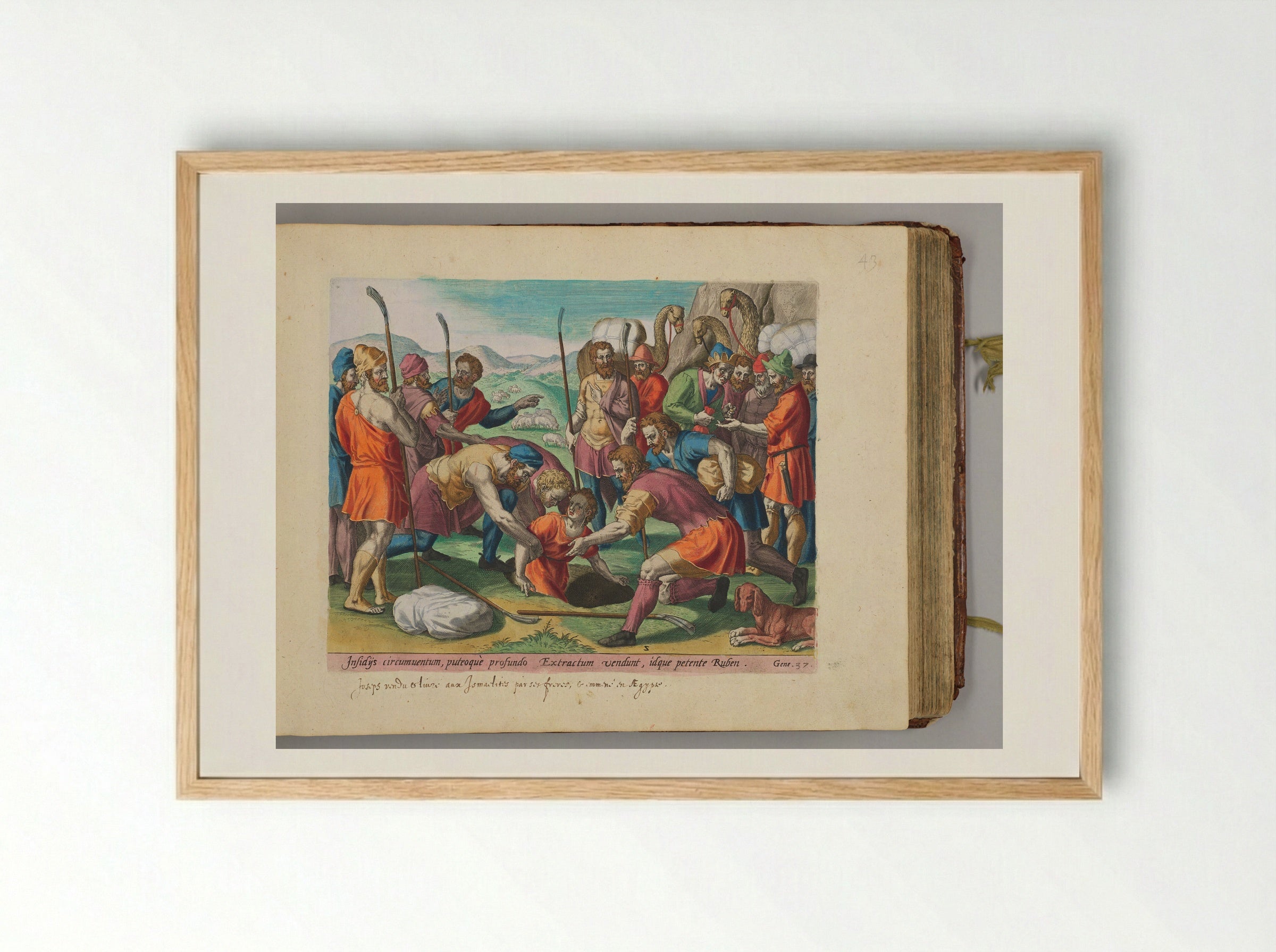 Joseph Sold by His Brothers - Johann Sadeler I - Framed Print Wood