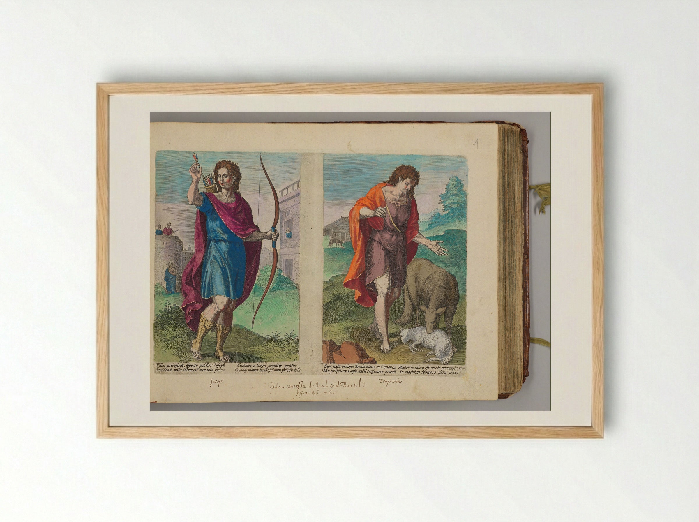 Joseph and Benjamin - Johann Sadeler I - Framed Print Wood