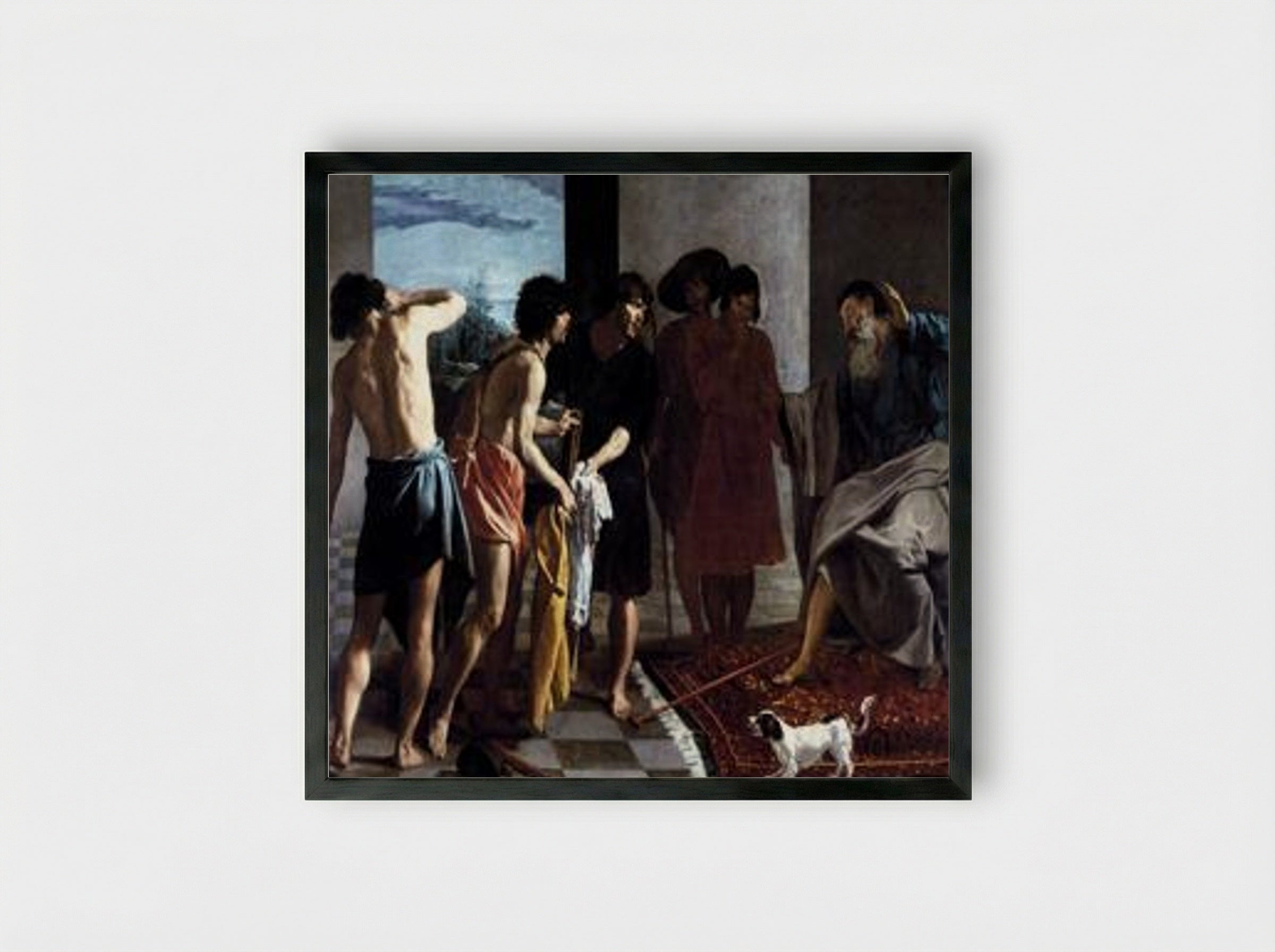 Joseph's Bloody Coat Brought to Jacob - Diego Velázquez - Framed Print Black