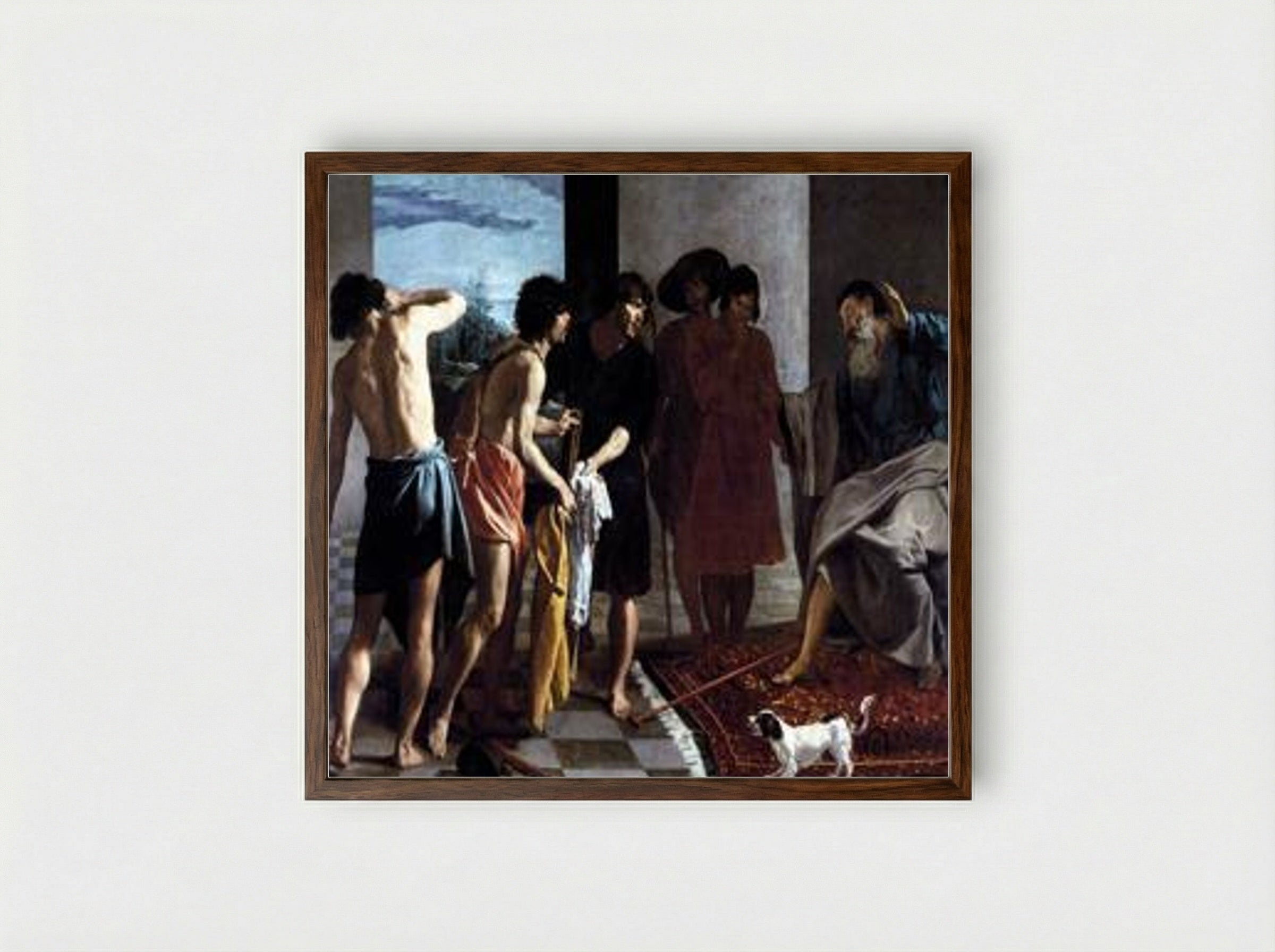 Joseph's Bloody Coat Brought to Jacob - Diego Velázquez - Framed Print Dark Wood