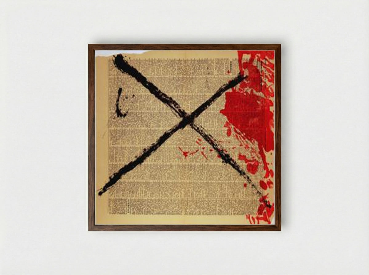 Journal - Antoni Tàpies - Framed Print Dark Wood