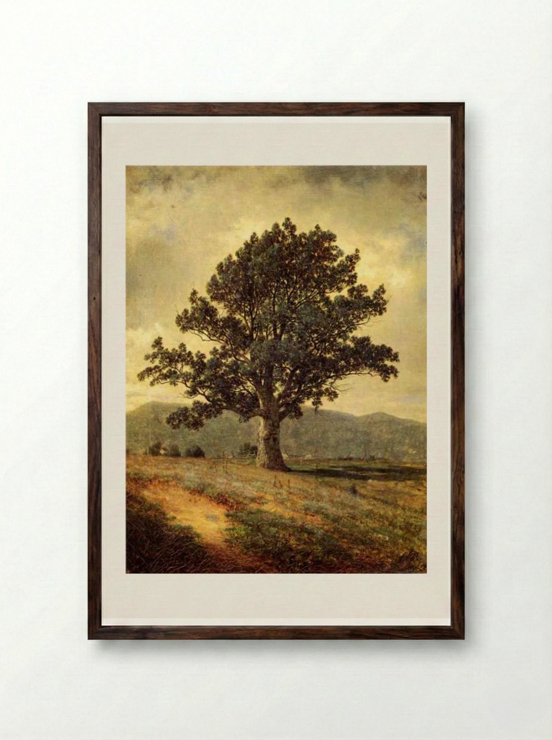 Joyceville, Connecticut - David Johnson - Framed Print Dark Wood