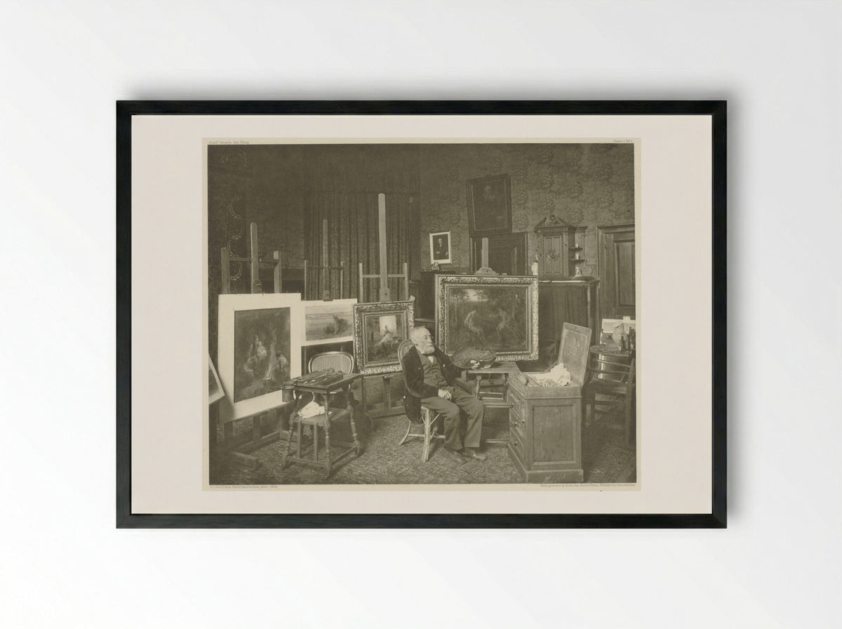 Jozef Israëls in his Studio - Jozef Israëls - Framed Print Black