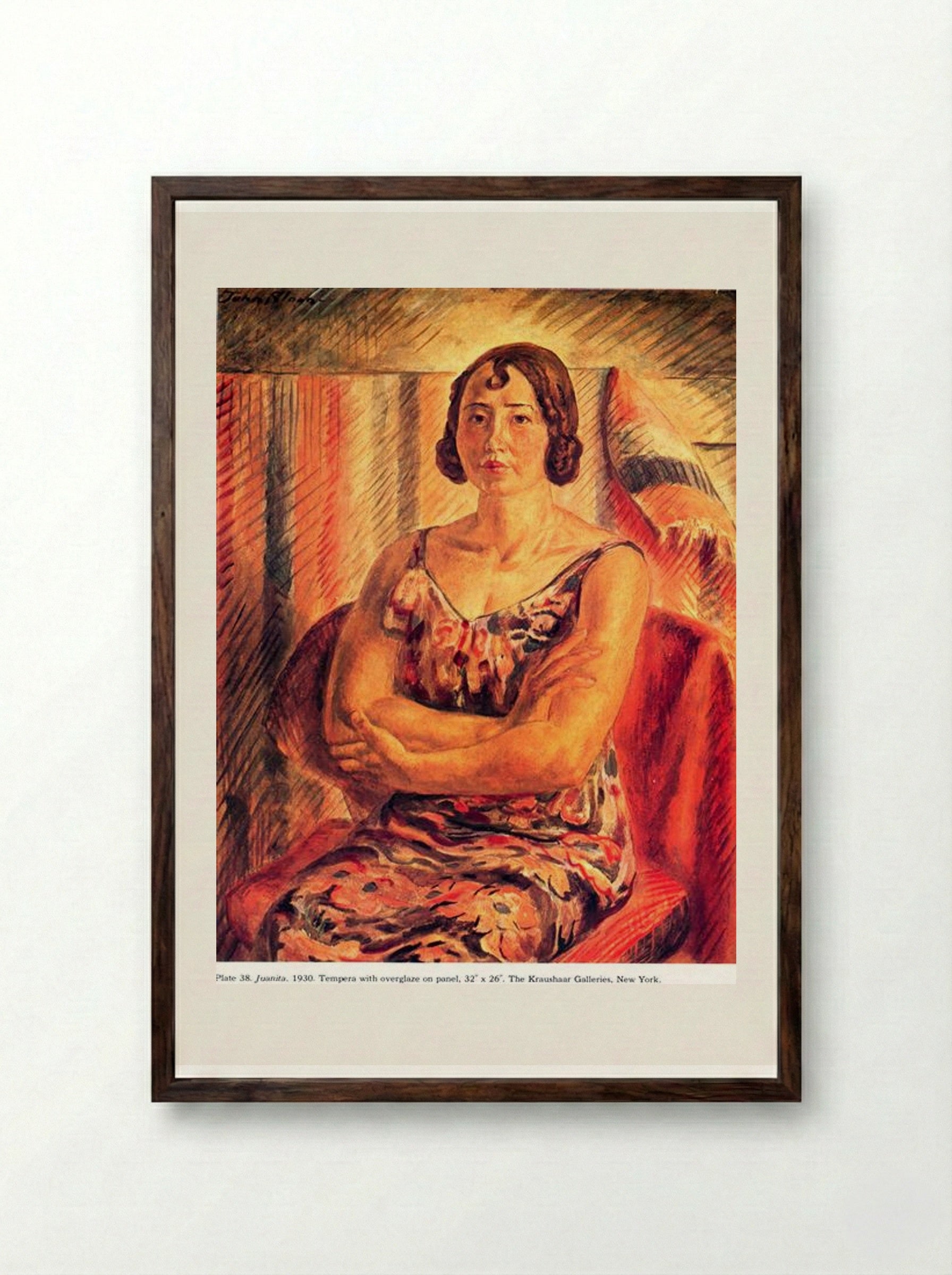 Juanita - John French Sloan - Framed Print Dark Wood