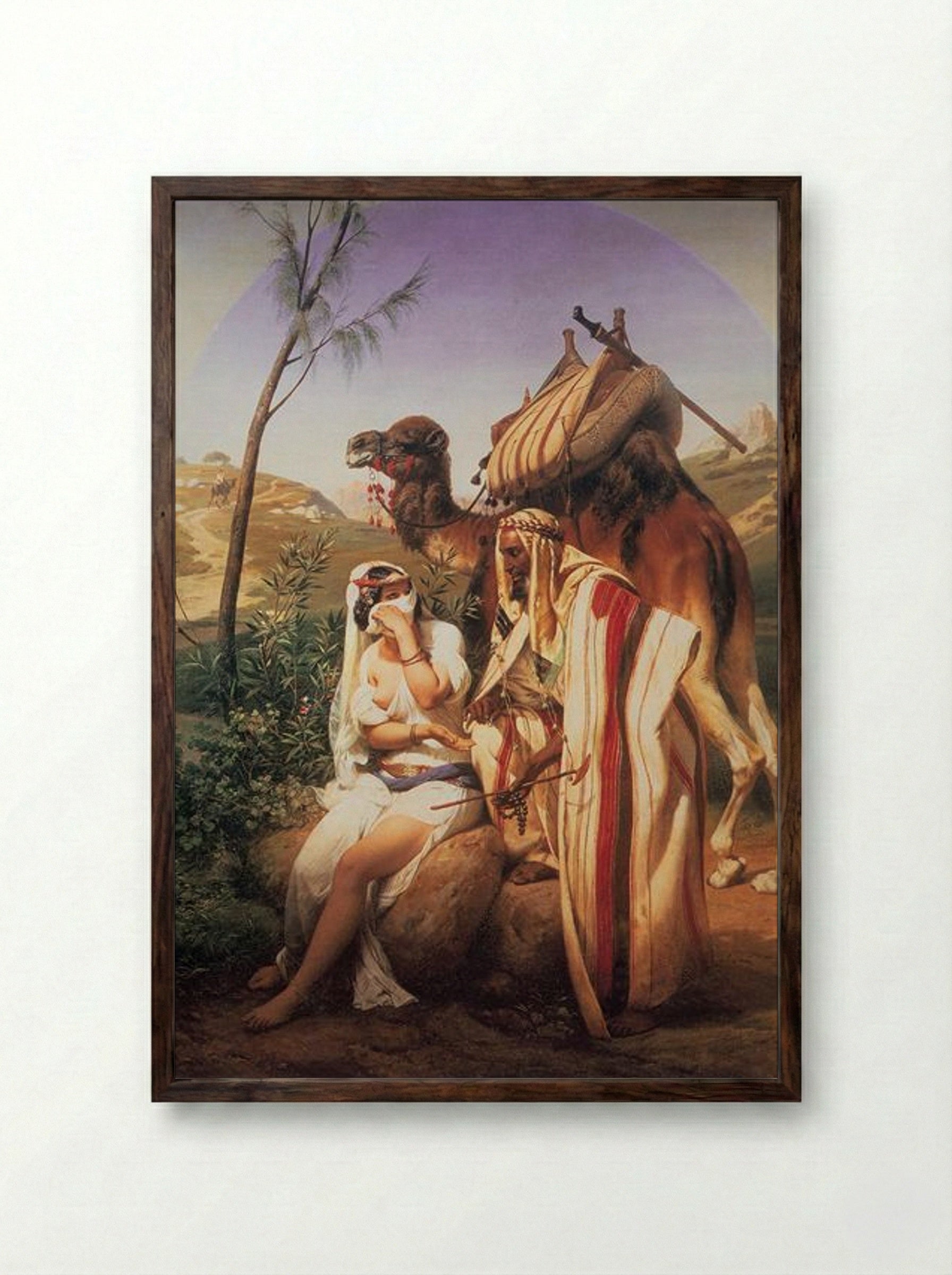 Juda et Thamar - Horace Vernet - Framed Print Dark Wood