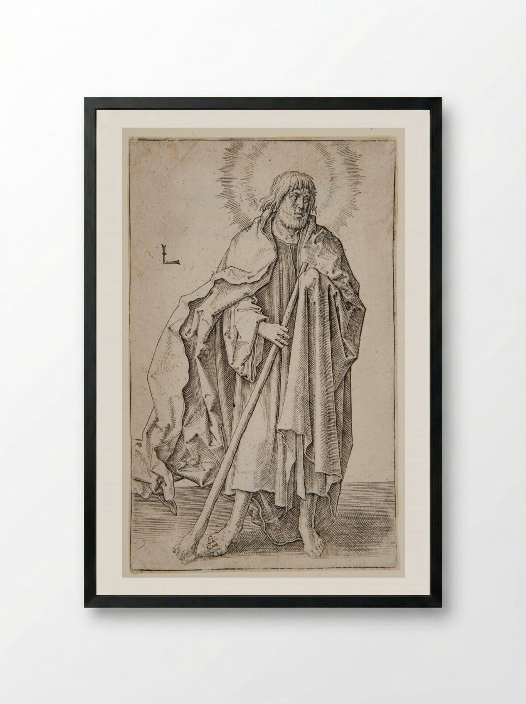 Judas Thaddeus - Lucas van Leyden - Framed Print Black