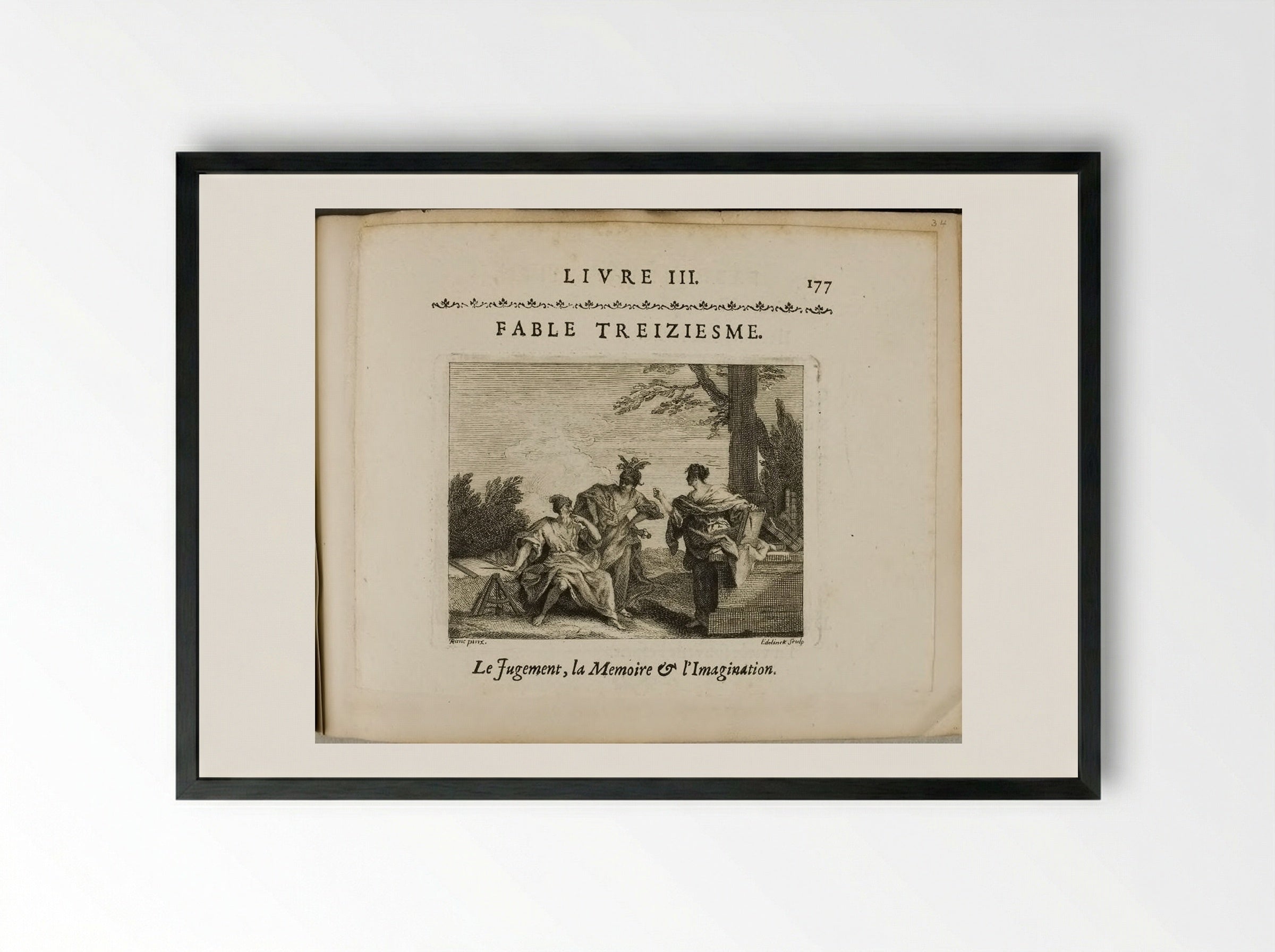 Judgment, Memory, and Imagination - Nicolas Edelinck - Framed Print Black