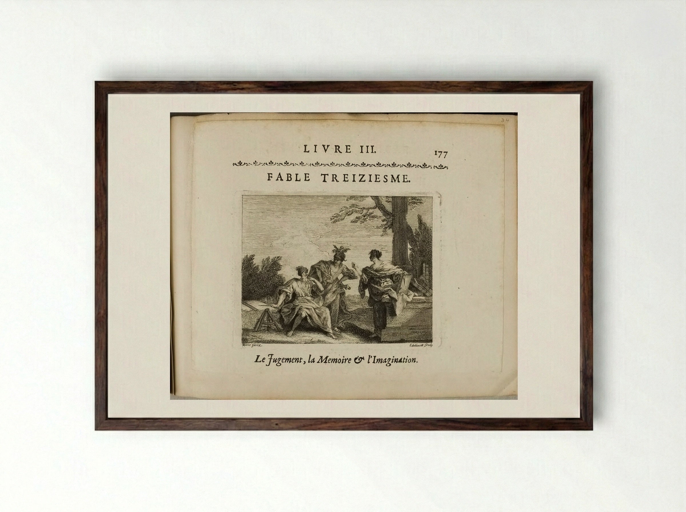 Judgment, Memory, and Imagination - Nicolas Edelinck - Framed Print Dark Wood