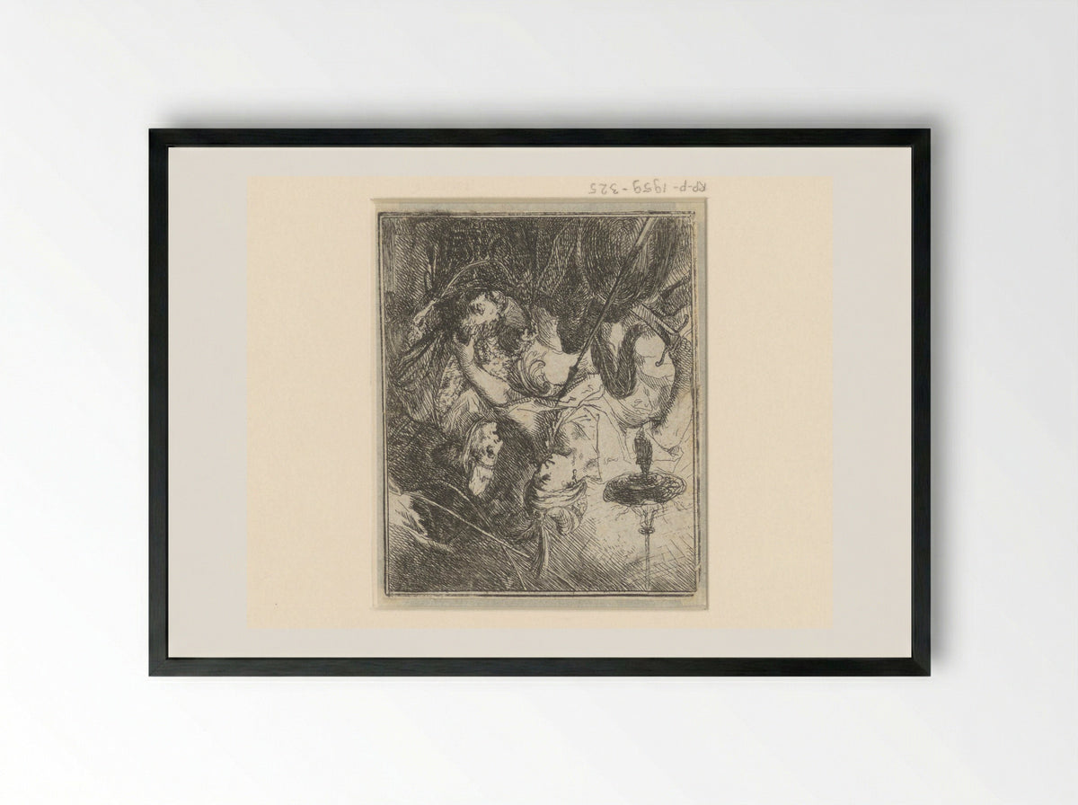 Judith with the Head of Holofernes - Unknown Artist - Framed Print Black